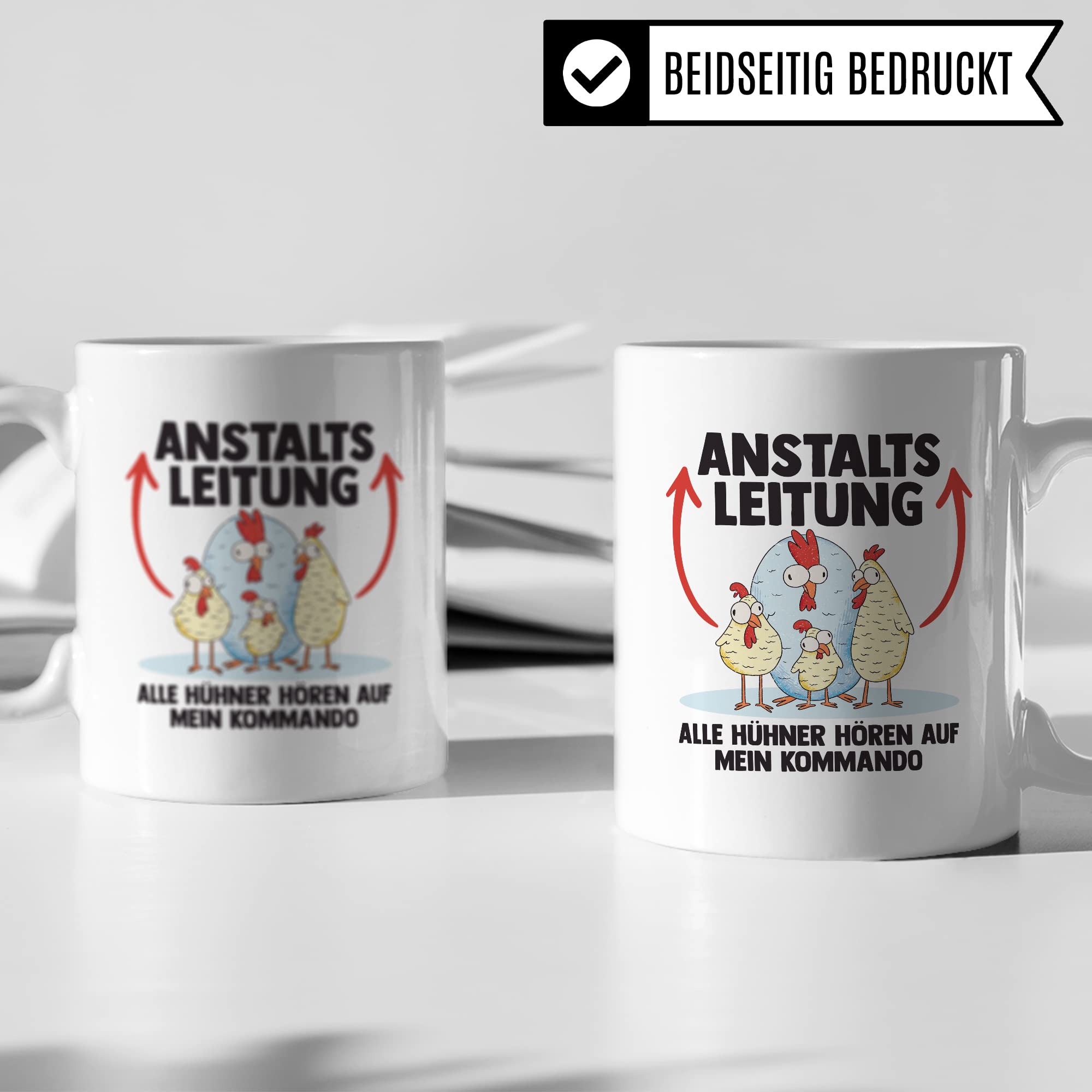 Hühner Tasse Huhn Kaffeetasse Anstaltsleitung Kaffee-Becher Hühnerhalter Geschenk Hühnerbesitzer Geschenkidee Lustig Humor Spruch