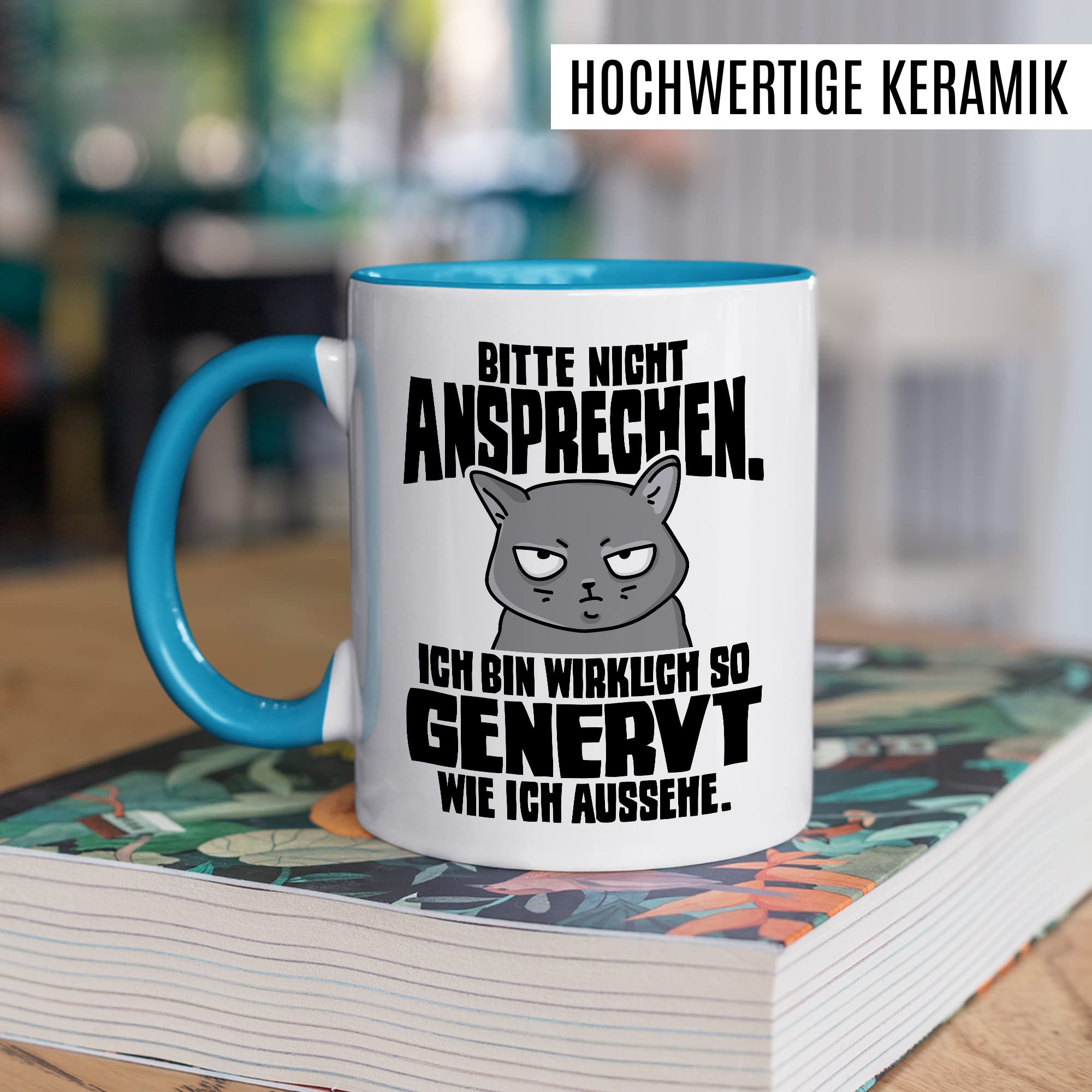 Lustige Tasse Spruch Kaffeetasse Sarkastisch Nicht ansprechen Kaffee-Becher Geschenk Büro Kollege Geschenkidee Kollegin Teetasse mit Motiv Humor