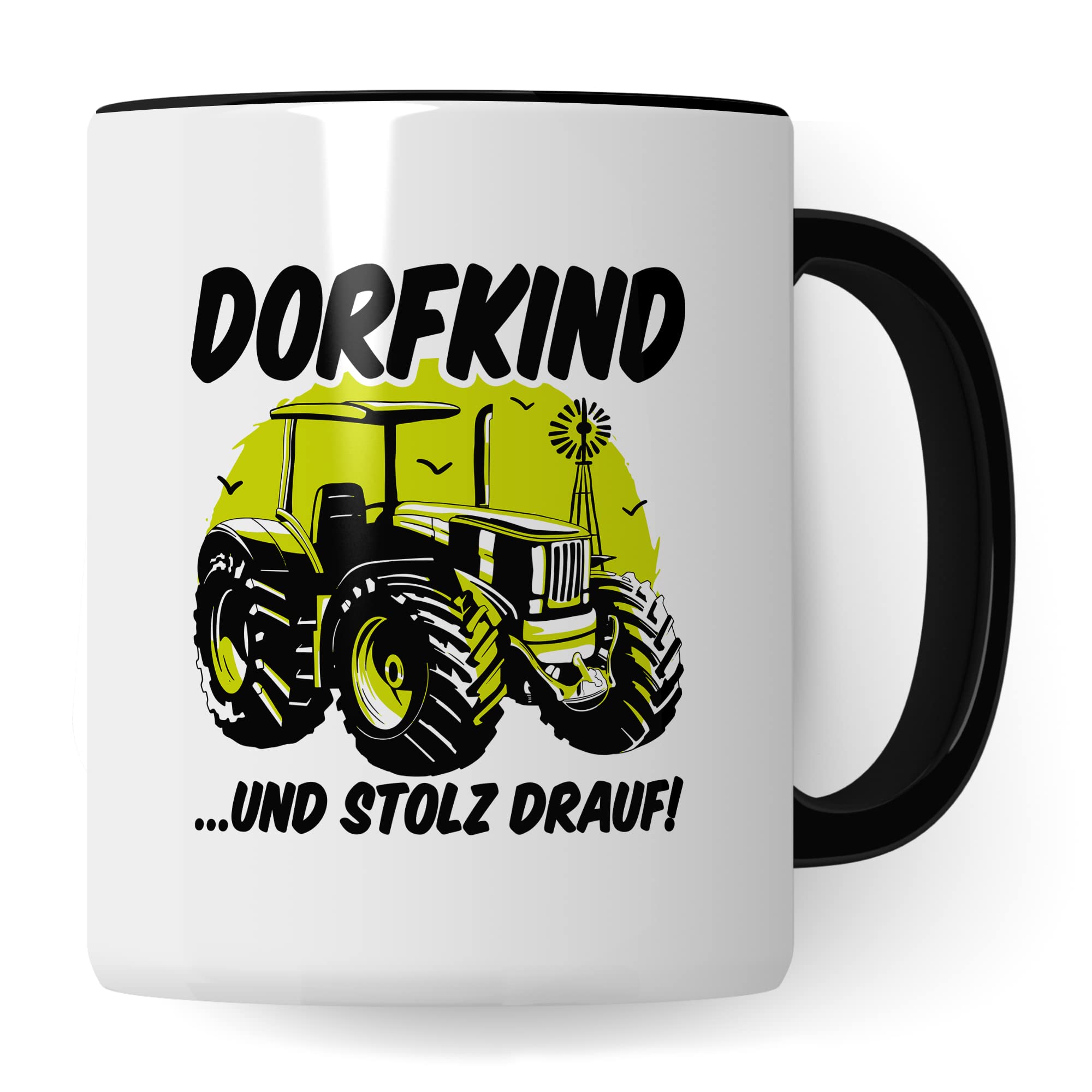 Tasse Dorfkind Geschenk, DORFKIND…UND STOLZ DRAUF Geschenkidee Dorfkinder Kaffeetasse mit Spruch lustig Kaffee-Becher Teetasse ländlich Humor Witztasse