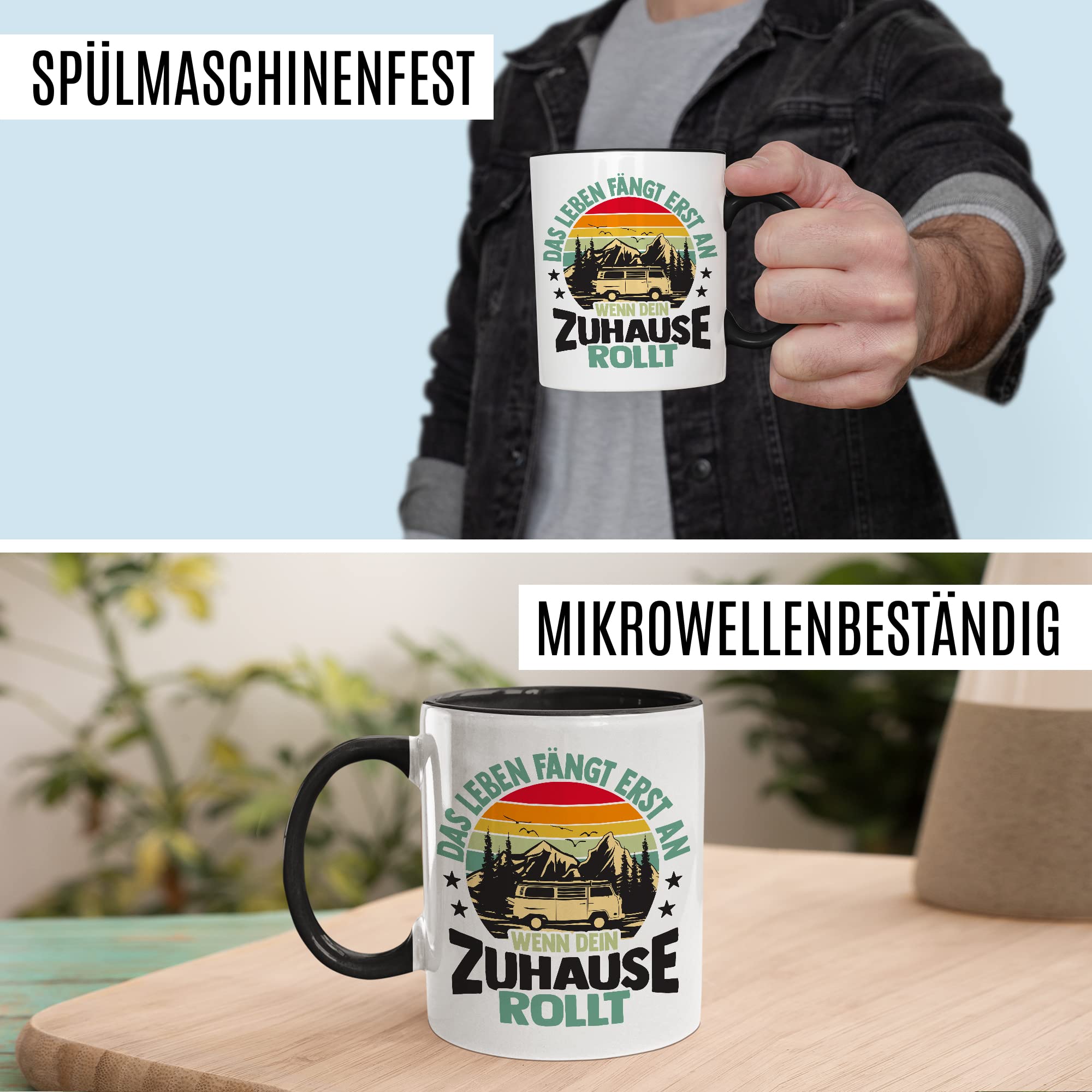 Wohnmobil Tasse Wohnwagen Kaffeetasse Camping Geschenk Camper Kaffee-Becher Geschenkidee Outdoorfans Camperin Campingvan Campingwagen Campingplatz Zelten