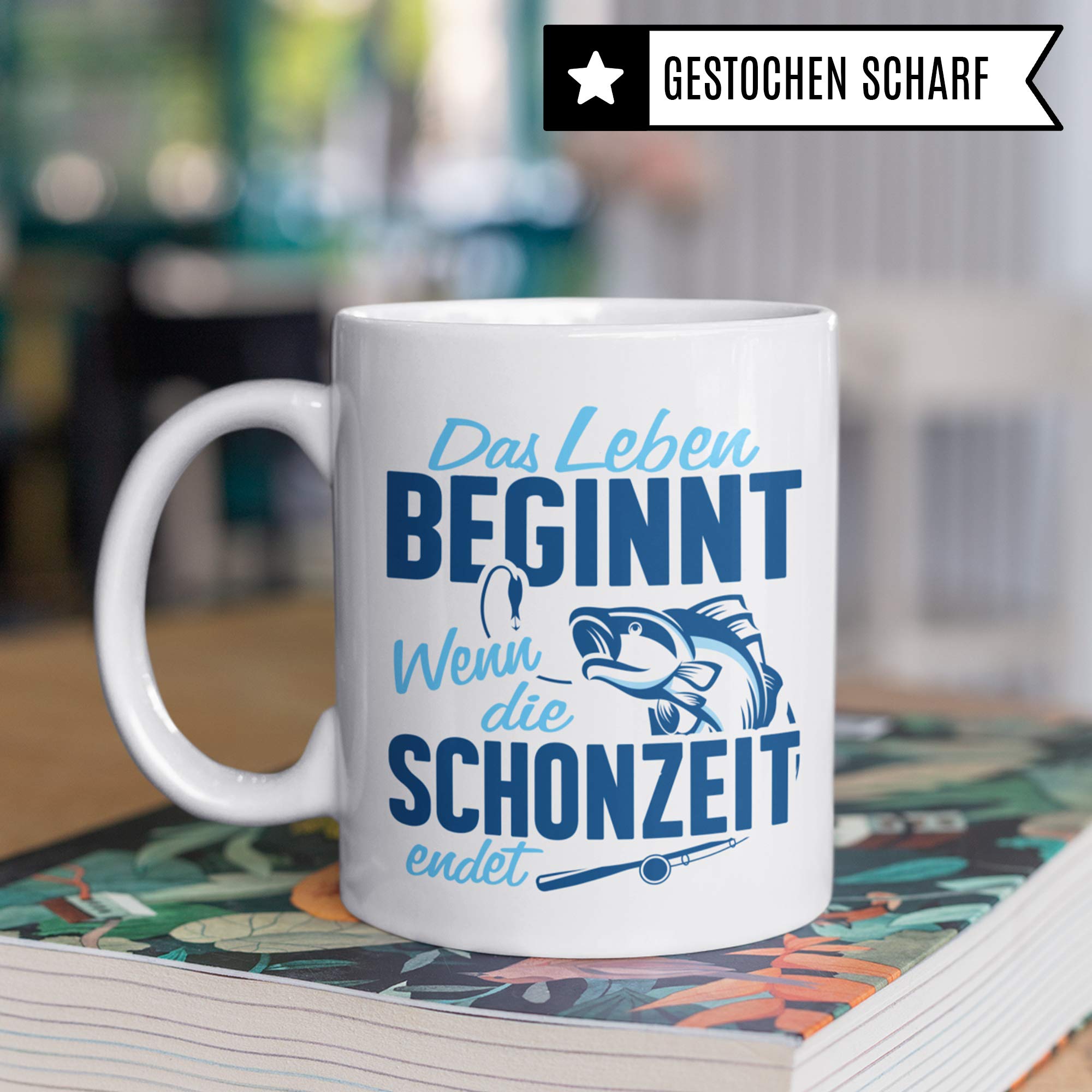 Tasse Angler Geschenk, Angeln Spruch Becher Geschenkidee, Kaffeetasse Fischer Fisch Angel Angelrute Kaffeebecher