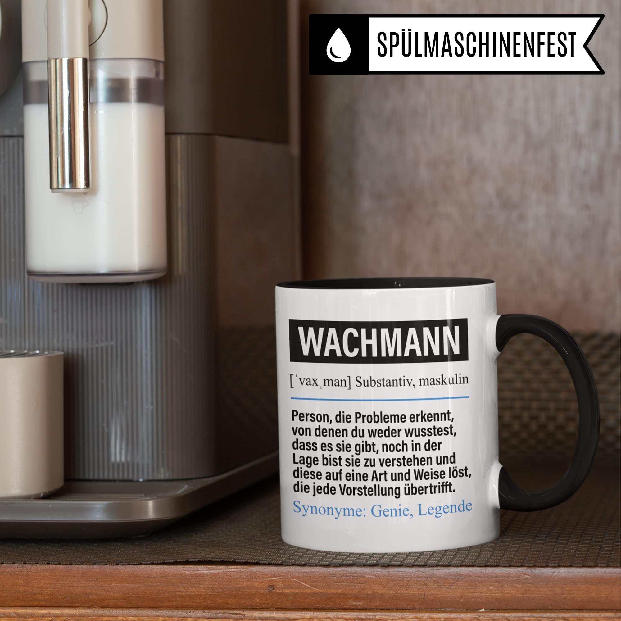 Tasse Wachmann lustig, Wachmann Geschenk Beruf, Spruch Kaffeebecher Wachmänner Geschenkidee, Beruf Nachtwächter Kaffee-Tasse Teetasse Becher