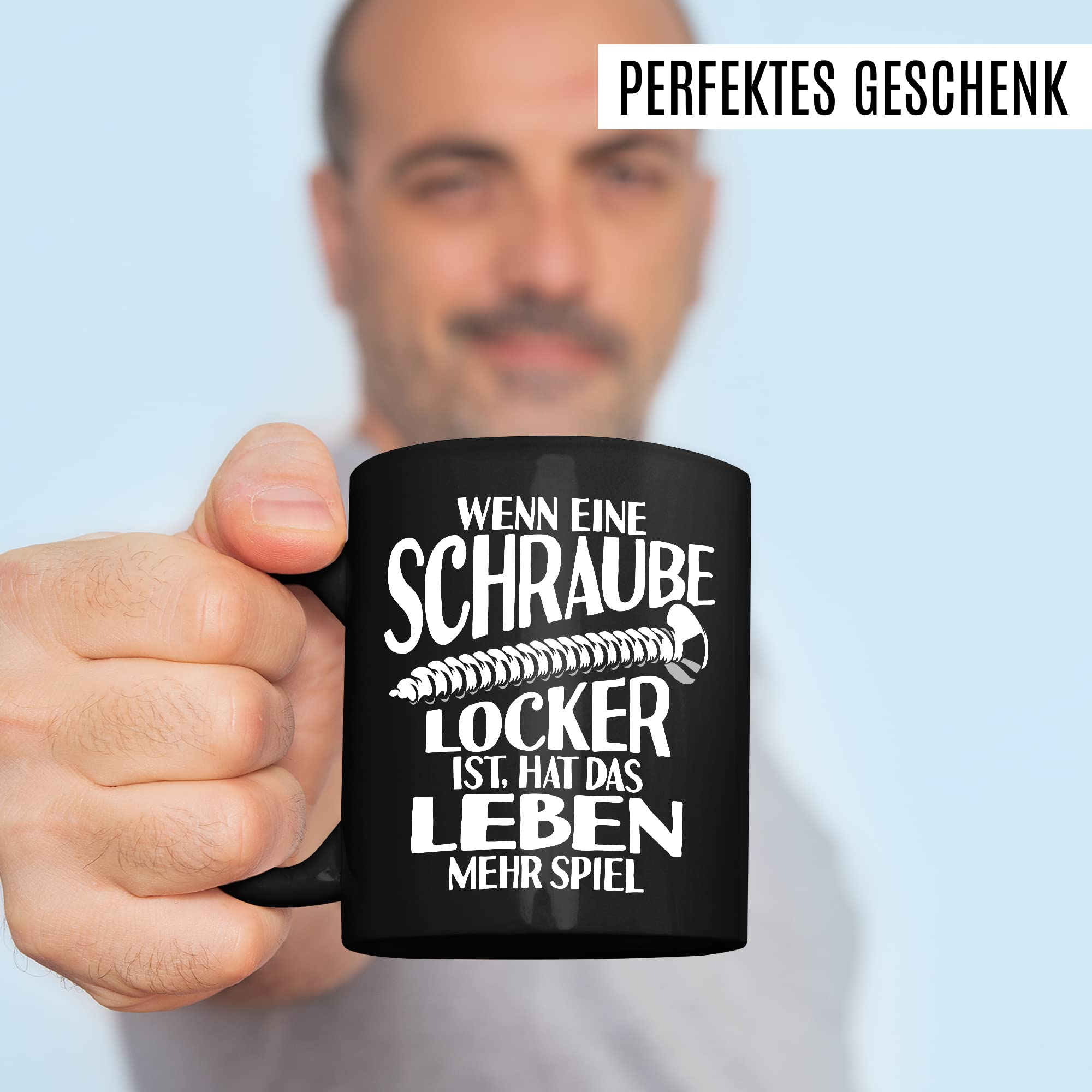 Handwerker Tasse Schrauben Kaffeetasse Mechatroniker Kaffee-Becher Schraube locker Männer Teetasse Geschenk Werkstadt Geschenkidee