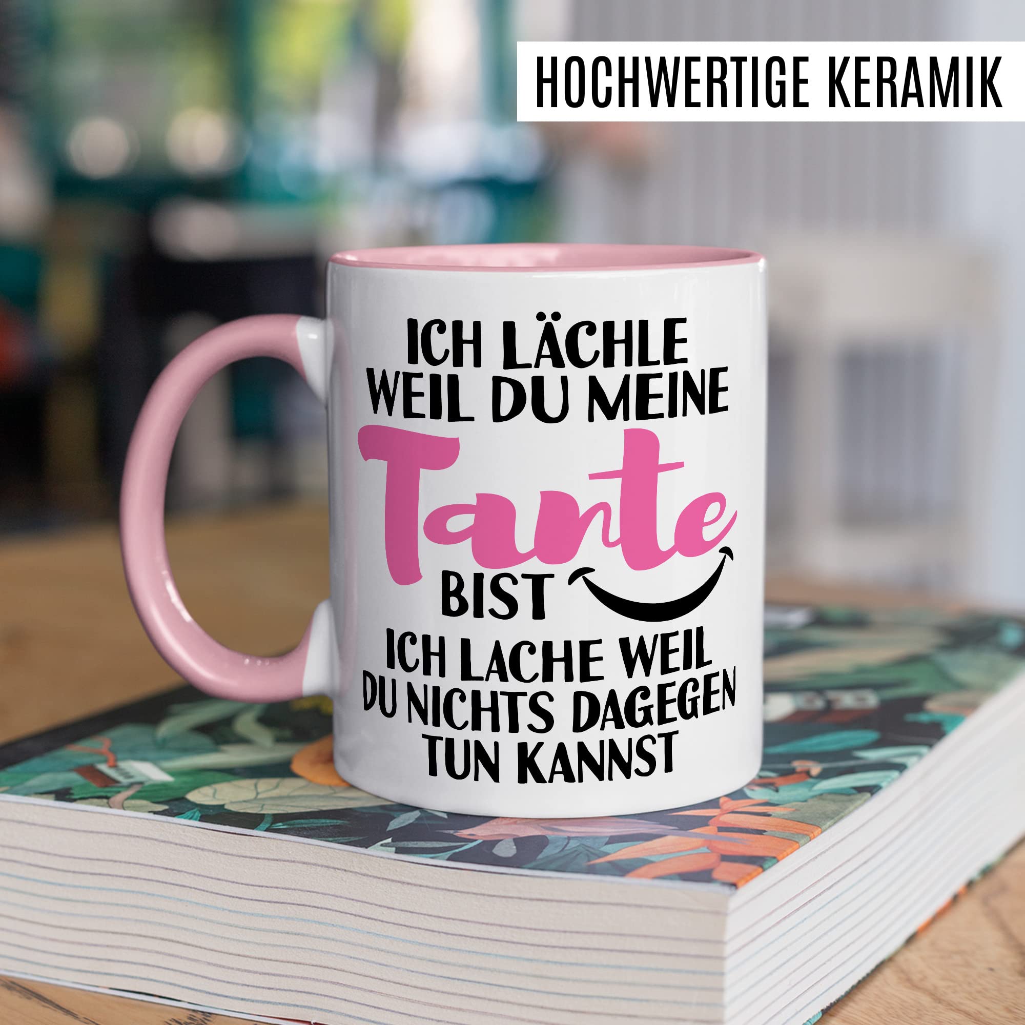 Onkel Tasse Geschenk, Ich lächle weil du mein Onkel bist - Ich lache weil du nichts dagegen tun kannst Geschenkidee Onkel Kaffee-Becher Kaffeetasse Tasse mit Spruch lustig Neffe Familie