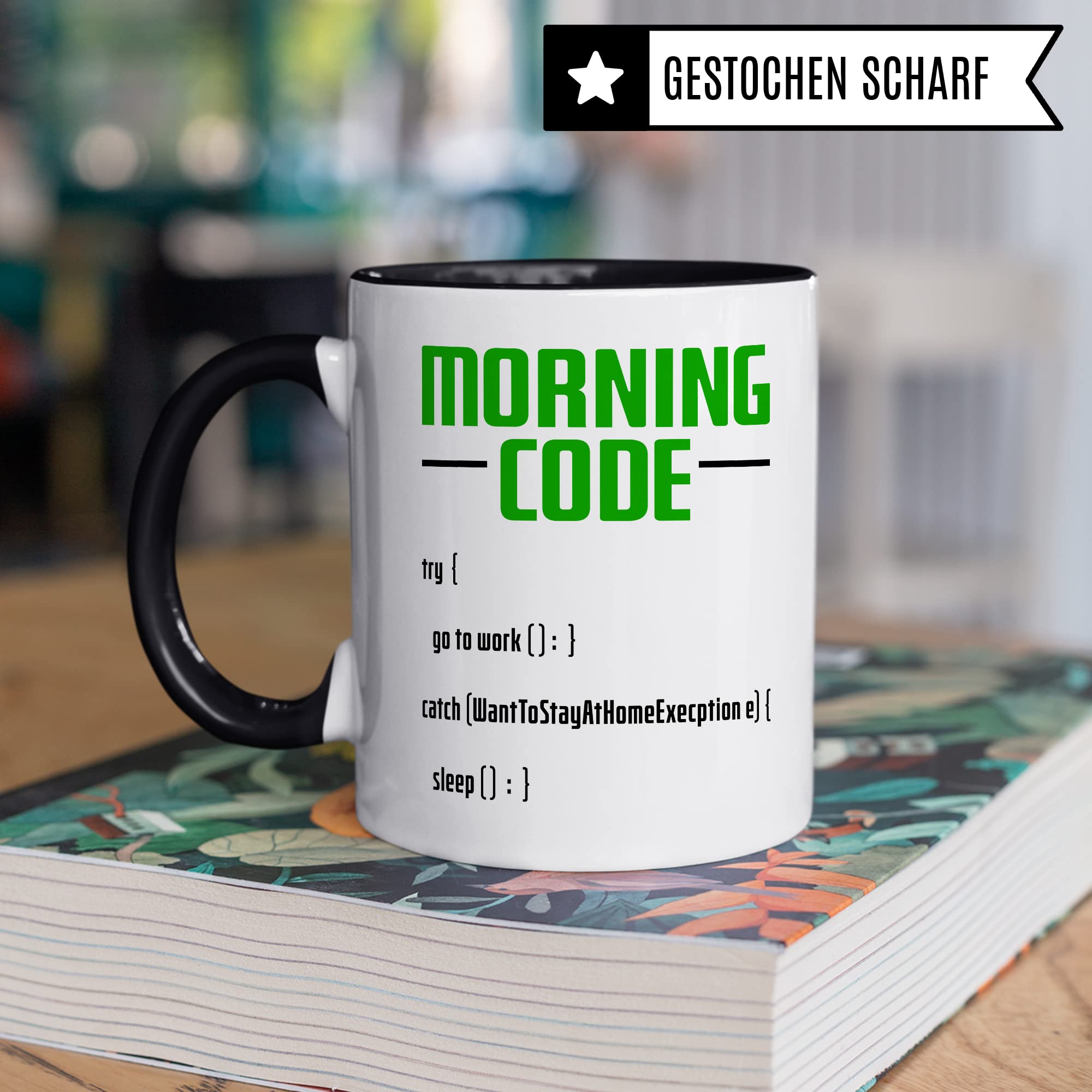 Informatiker Tasse Kaffeetasse Informatik-Student Morning Code Programmieren Kaffee-Becher lustig Geschenk Sarkasmus Geschenkidee Programmierer