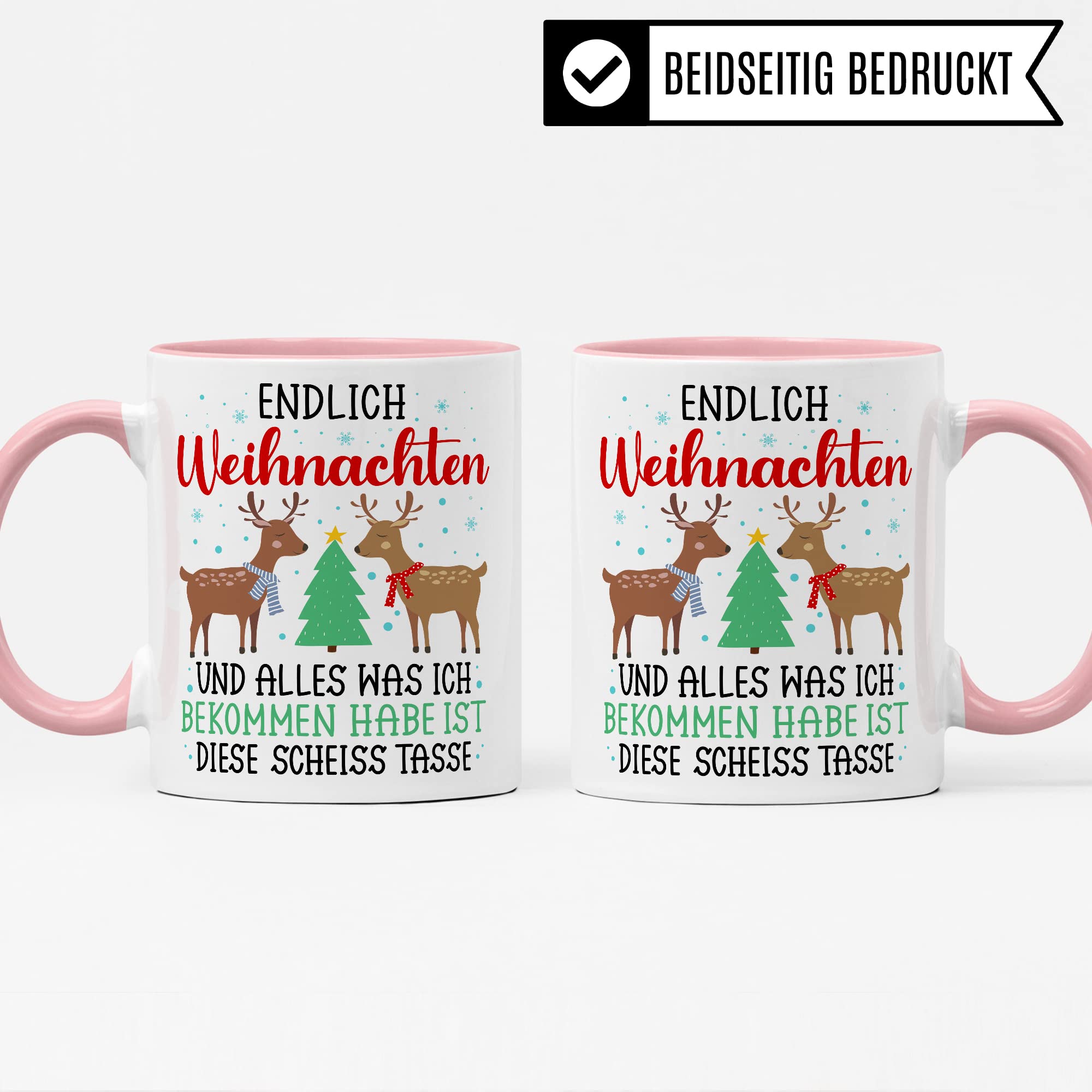 Weihnachten Tasse Geschenk Kaffeetasse Geschenkidee Humor Weihnachtstasse Sarkasmus Kaffee-Becher witziger Geschenkartikel Endlich Weihnachten alles was ich bekomm ist diese scheiß Tasse Spruch