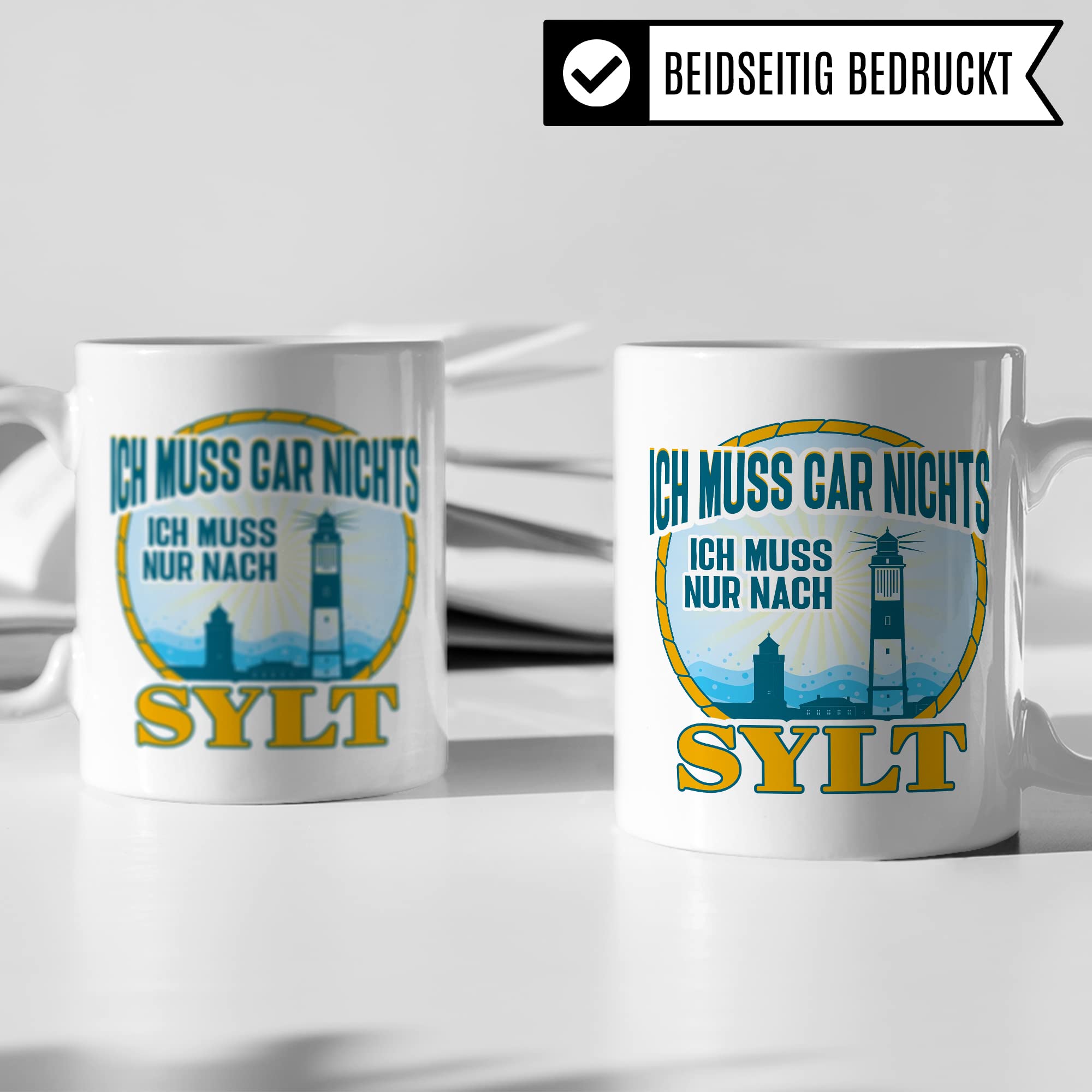 Tasse Sylt-Liebe mit Spruch Kaffee-Tasse Kaffee-Becher Geschenkidee für Syltliebhaber Geschenk Syltfan Tasse Insel Sylt lustig