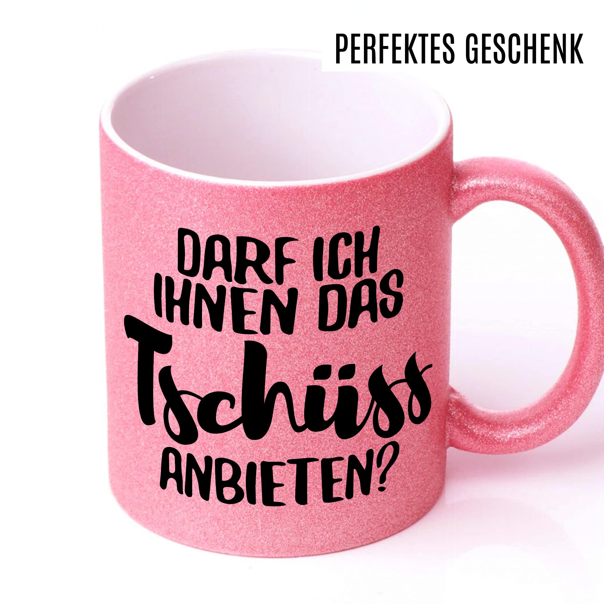 Tasse mit Spruch Büro lustig Kaffeetasse Arbeit Kaffee-Becher mit Witz Arbeitsplatz Job Geschenkidee Humor Geschenk Kollegin Chef Kollege Darf ich ihnen das tschüss anbieten Sarkasmus