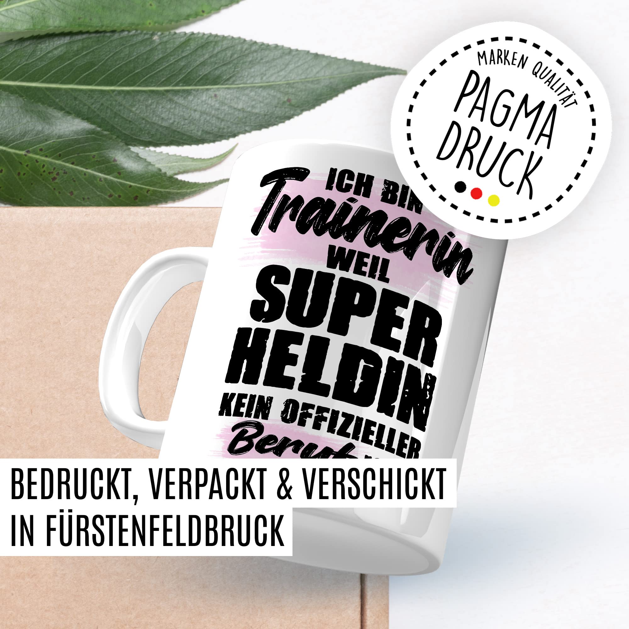 Tasse Trainerin Geschenk, Ich bin Trainerin weil Superhelding kein offizieller Beruf ist Geschenkidee Kaffee-Becher Kaffeetasse mit Spruch lustig Coach Teetasse