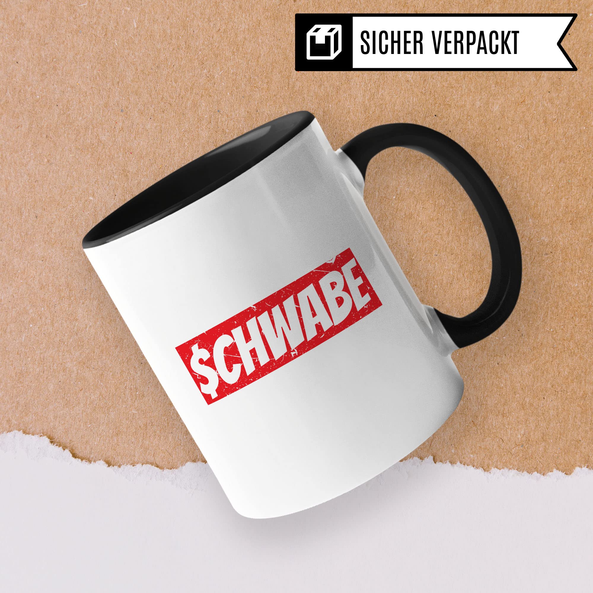 Schwabe Tasse Geschenkidee Humor Witz Kaffeetasse Geschenk für Schwaben Schwabin Kaffeebecher Bayern Becher