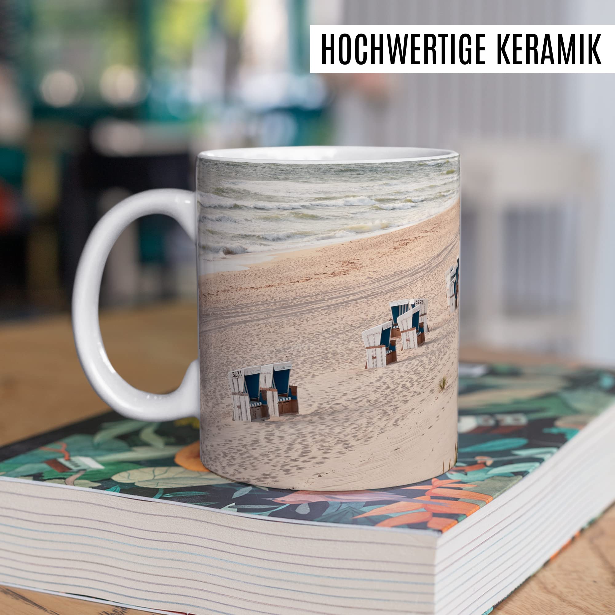 Tasse von Sylt Strandbild Kaffee-Tasse Kaffee-Becher Geschenkidee für Syltliebhaber Geschenk Syltfan Tasse Insel Sylt Urlaub