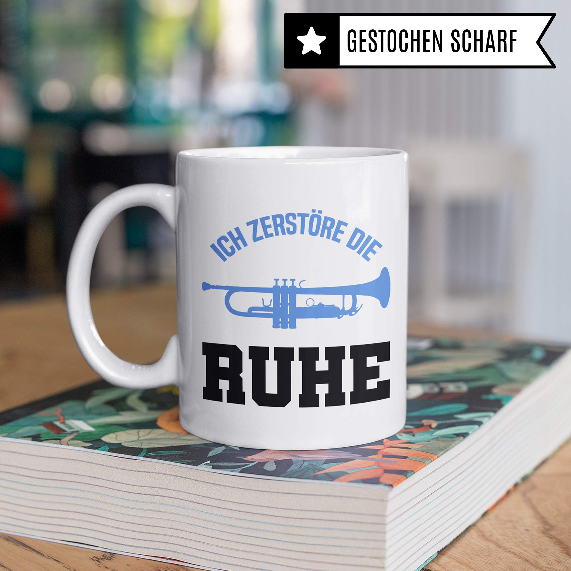 Pagma Druck Tasse Trompete, Trompeter Musiker Geschenke, Geschenkidee für Trompetenspieler Becher, Instrument Musik Blechbläser Blasorchester, Deko Kaffeetasse