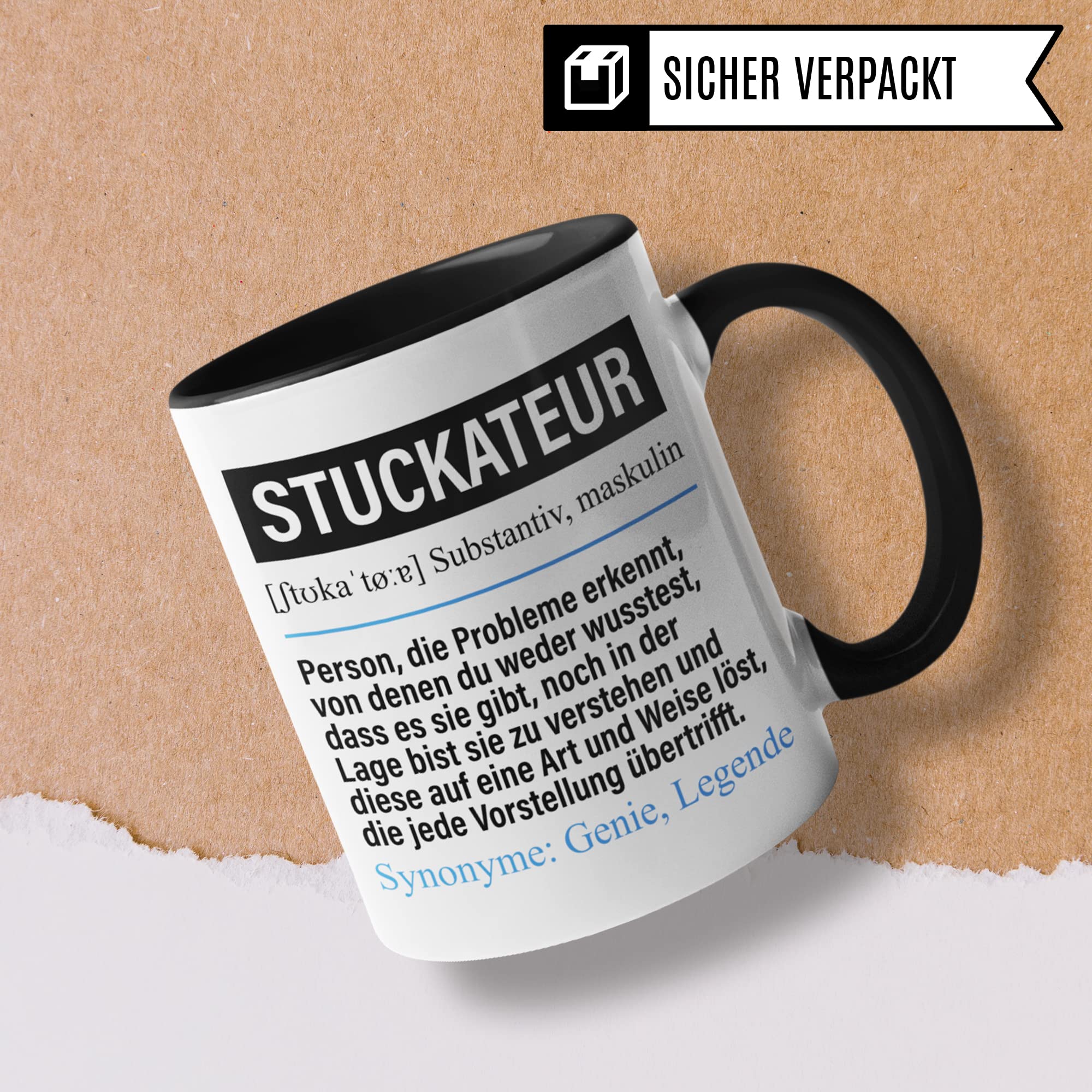 Tasse Stuckateur lustig, Stuckateur Geschenk Beruf, Spruch Kaffeebecher Stuckateurmeister Geschenkidee, Beruf Stuck Kaffee-Tasse Teetasse Becher