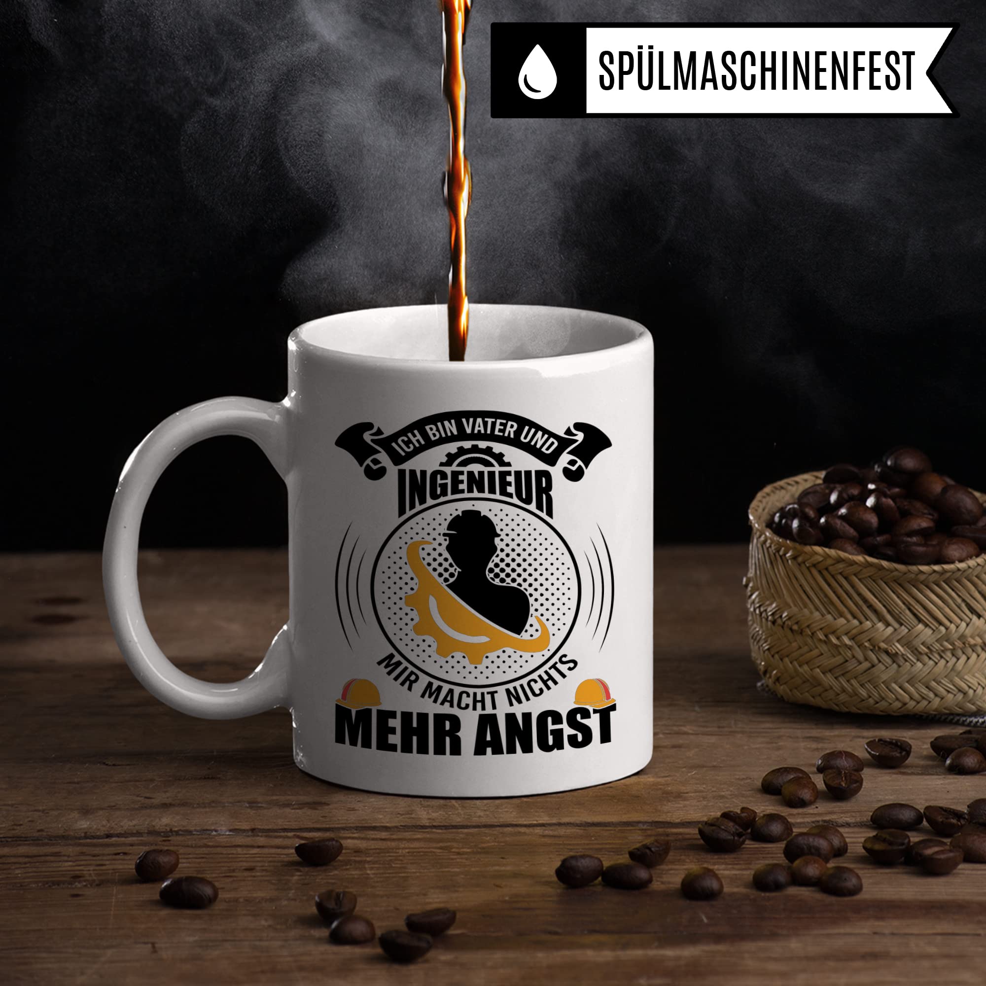 Ingenieur Tasse, Vater Geschenk lustig, Vatertag Geschenkidee, Papa Tasse mit Spruch lustig, Kollege Geschenk, Kaffeetasse Humor Witz Geschenk für Ingenieure, Kaffeebecher für Männer