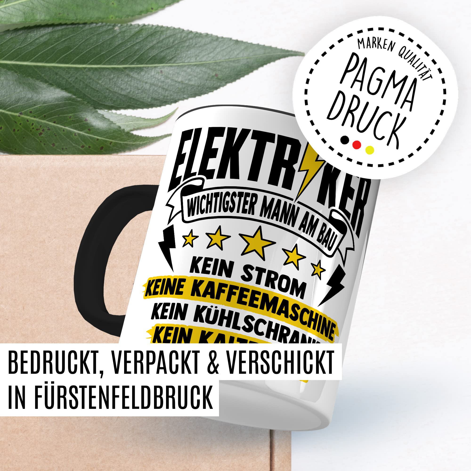 Installateur Tasse Elektriker Wichtigster Mann am Bau Witz Geschenkidee Elektronik Kaffeetasse Geschenk für Elektrotechniker Kaffeebecher Baustellen Becher