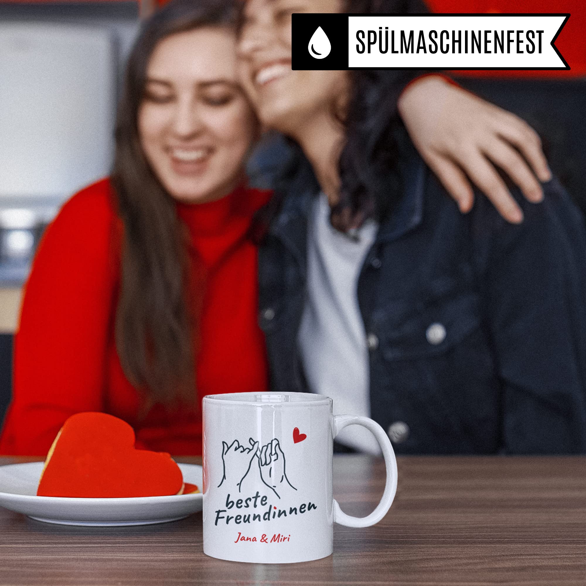 Beste Freundinnen Tasse personalisierbar Custom Freundin Kaffeetasse BFF Kaffee-Becher Frauen Geschenk-Idee Freundschaft persönlich