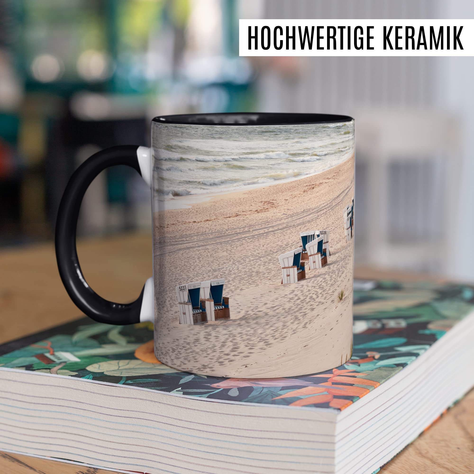 Tasse von Sylt Strandbild Kaffee-Tasse Kaffee-Becher Geschenkidee für Syltliebhaber Geschenk Syltfan Tasse Insel Sylt Urlaub