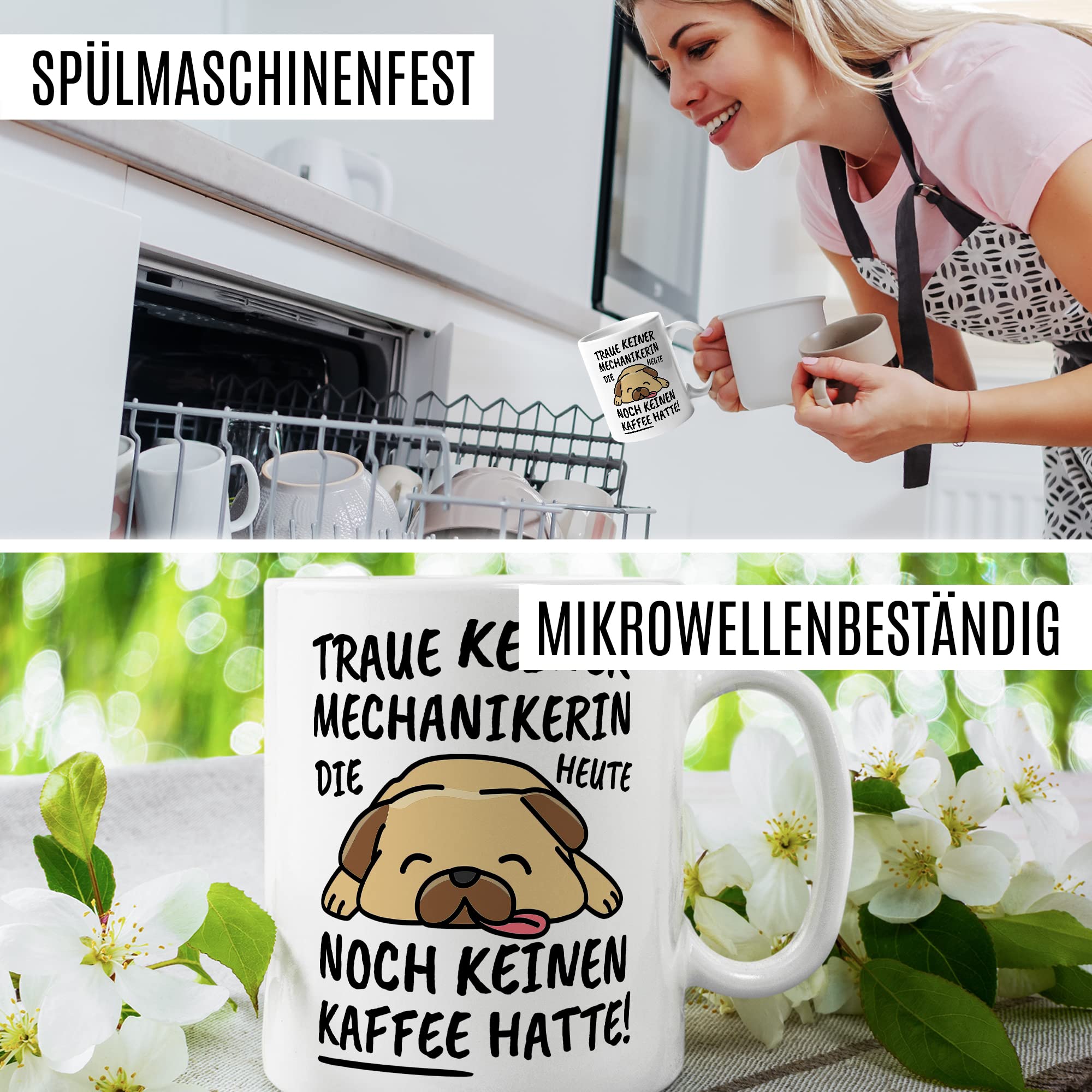 Tasse Mechanikerin lustig Mechanikerin Geschenk Beruf Spruch Kaffeebecher Mechanikerinnen Geschenkidee Mechanik Mechaniker Handwerk Kaffee-Tasse Teetasse Becher