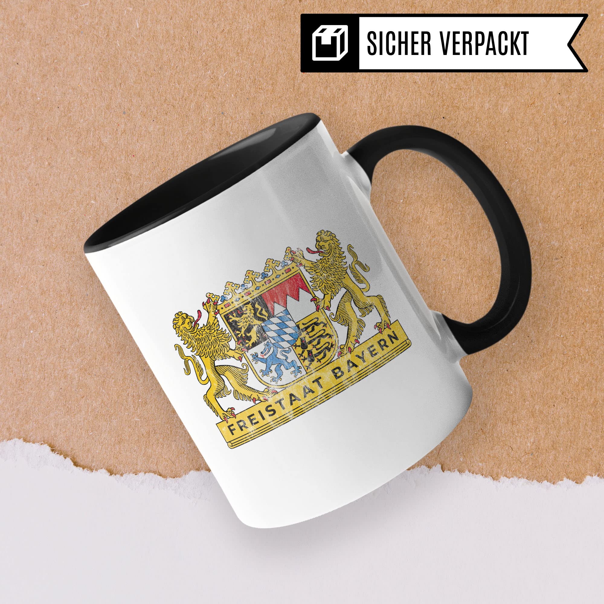 Freistaat Bayern Tasse Geschenkidee Heimat Kaffeetasse Humor Witz Geschenk für Bayer Kaffeebecher Bayrisch Becher