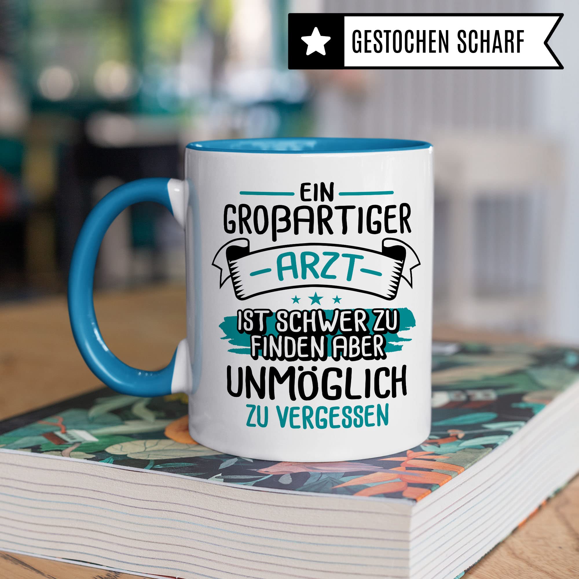 Arzt Tasse, Ein großartiger Arzt ist schwer zu finden aber unmöglich zu vergessen, Arzt Danke Geschenk, Dankeschön Tasse schöner Spruch Kaffeetasse Berufe Tasse