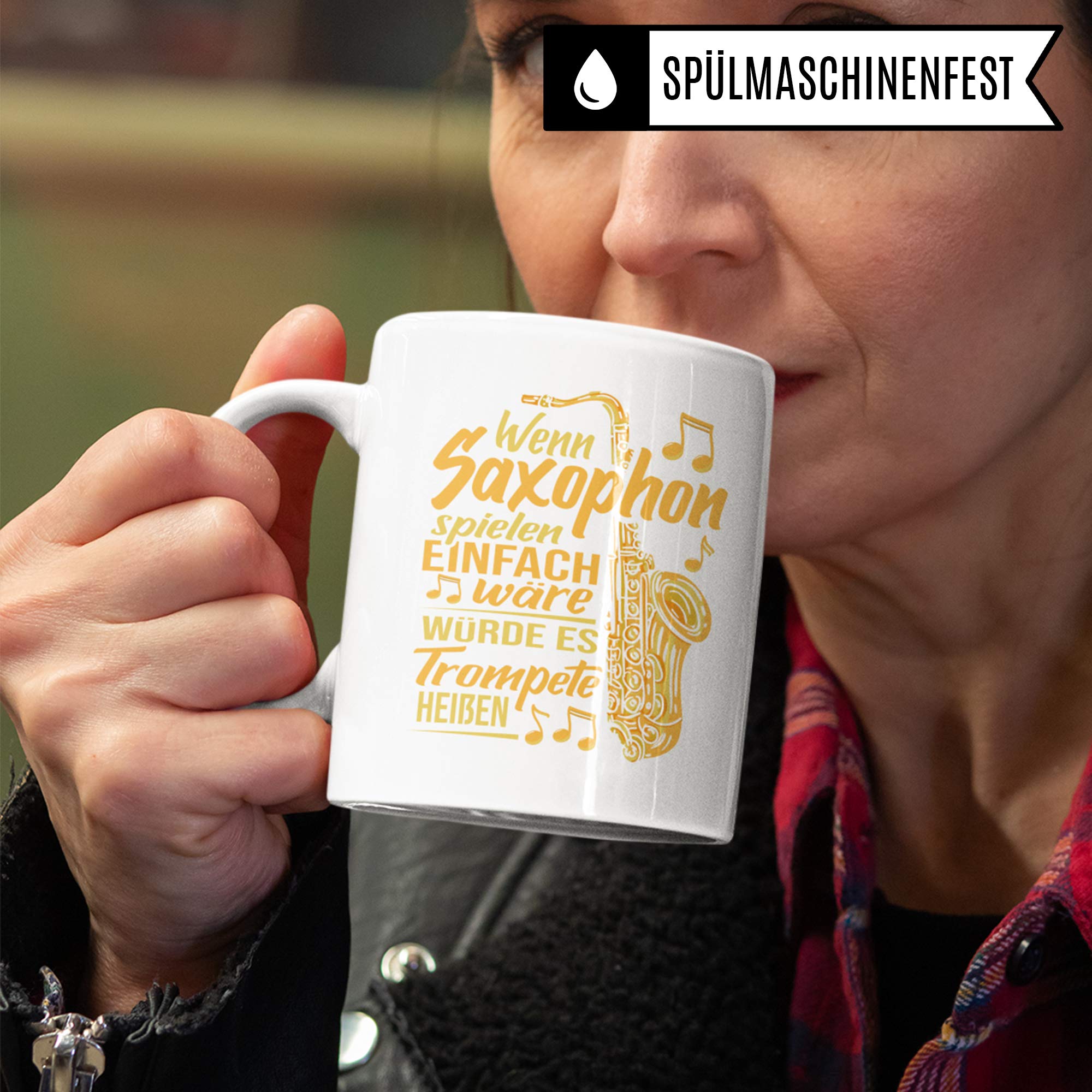 Pagma Druck Saxophon Geschenk Becher Saxophon Tasse Saxofon Geschenkidee Saxophonist Saxophonspieler Saxophone Retro Design