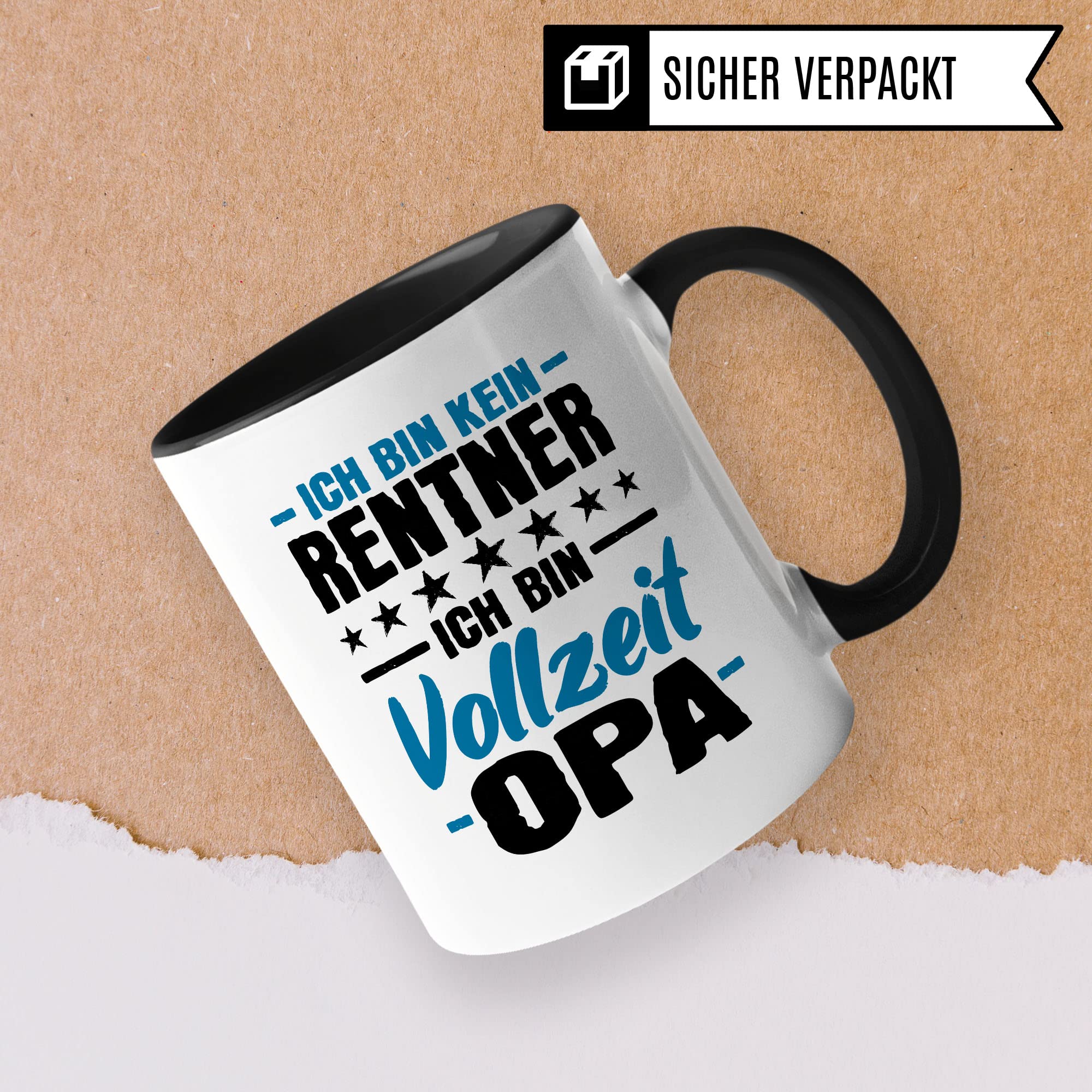 Opa Tasse Geschenk, Ich bin kein Rentner - Ich bin Vollzeit Opa Geschenkidee Renteneintritt Pensionierer Kaffee-Becher Kaffeetasse mit Spruch lustig Teetasse Ruhestand Großvater