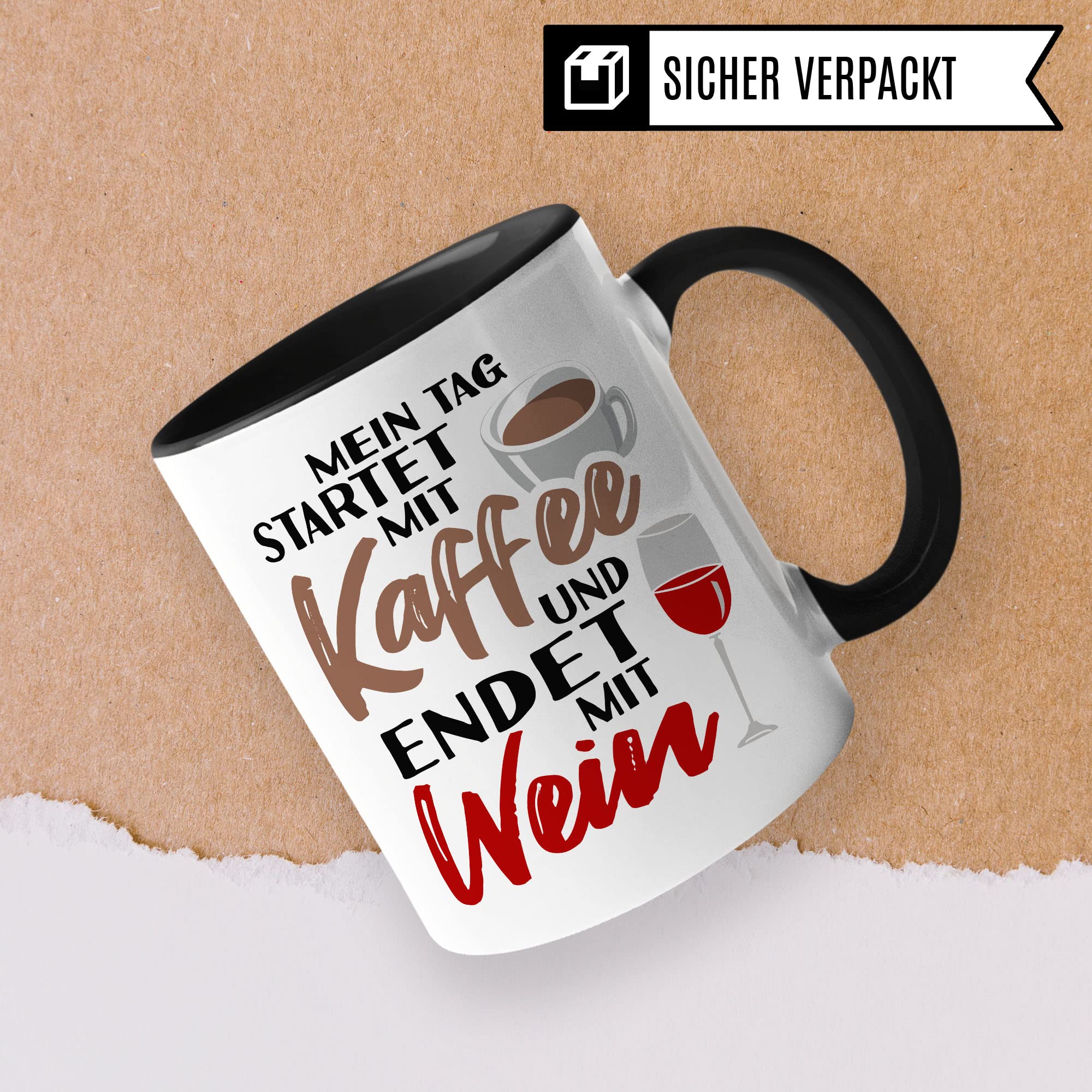 Humor Tasse Geschenkidee Kaffeetasse Witz Geschenk für Weinliebhaber Weinliebhaberin Kaffeebecher Kaffee Becher