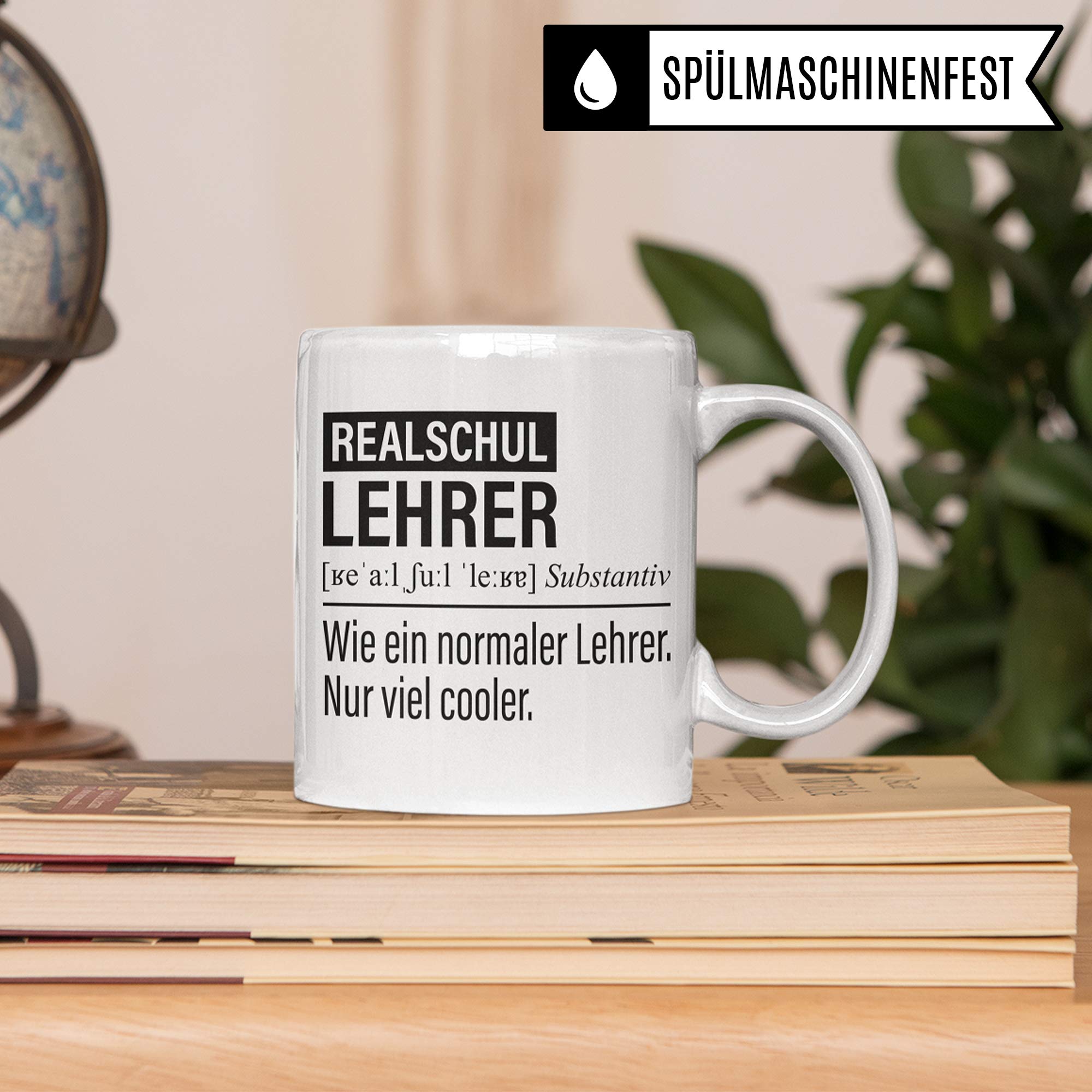 Realschullehrer Tasse, Geschenk für Realschul-Lehrer, Kaffeetasse Geschenkidee Lehrer, Kaffeebecher Lehramt Realschule Unterricht Witz