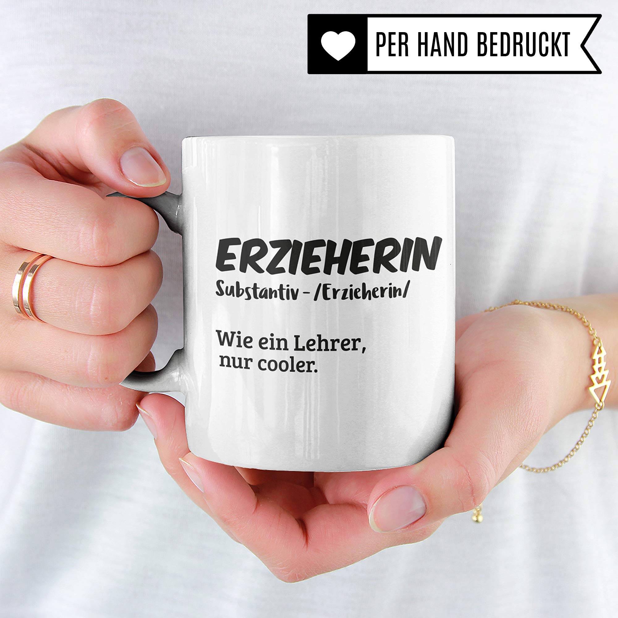 Pagma Druck Erzieherin Tasse, Geschenk für Erzieher zum Abschied, Kindergarten Abschiedsgeschenk Erzieherin Kita, Kindergärtnerin Becher Geschenkidee Kaffeetasse