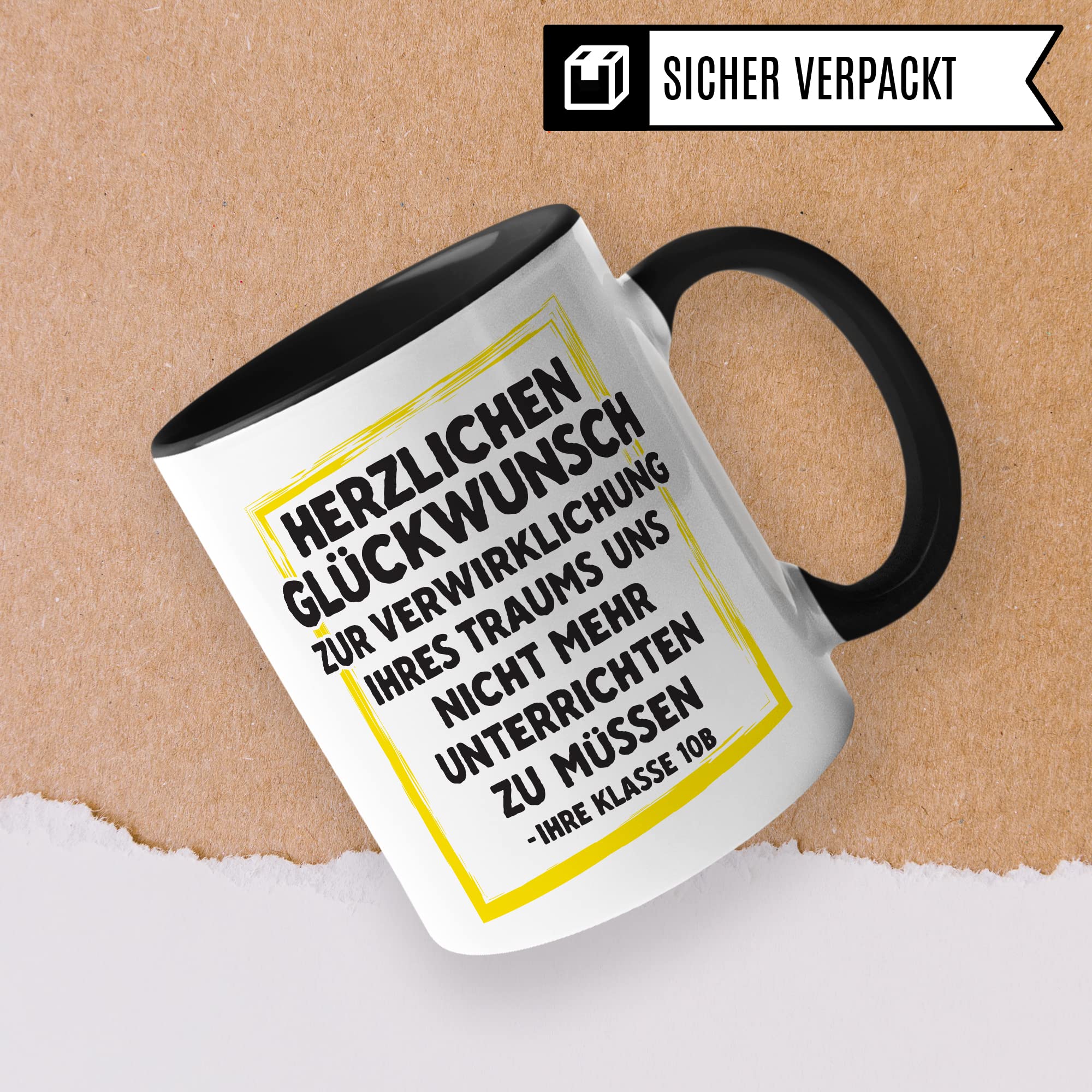 Tasse Lehrer Geschenk lustig personalisiert Lehrerin Kaffee-Tasse Geschenkidee Grundschule Tasse Abschied Abschiedsgeschenk Gymnasium Kaffee-Becher