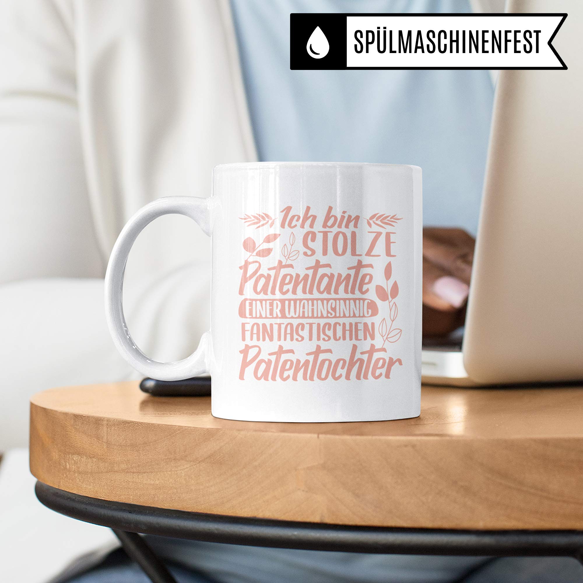 Pagma Druck Tasse Patentante, Taufgeschenke für Paten Becher, Patentante Geschenk Patentochter, Willst du Meine Patentante Sein Kaffeetasse, Patin Taufpatin Patenkind Geschenkidee Kaffeebecher