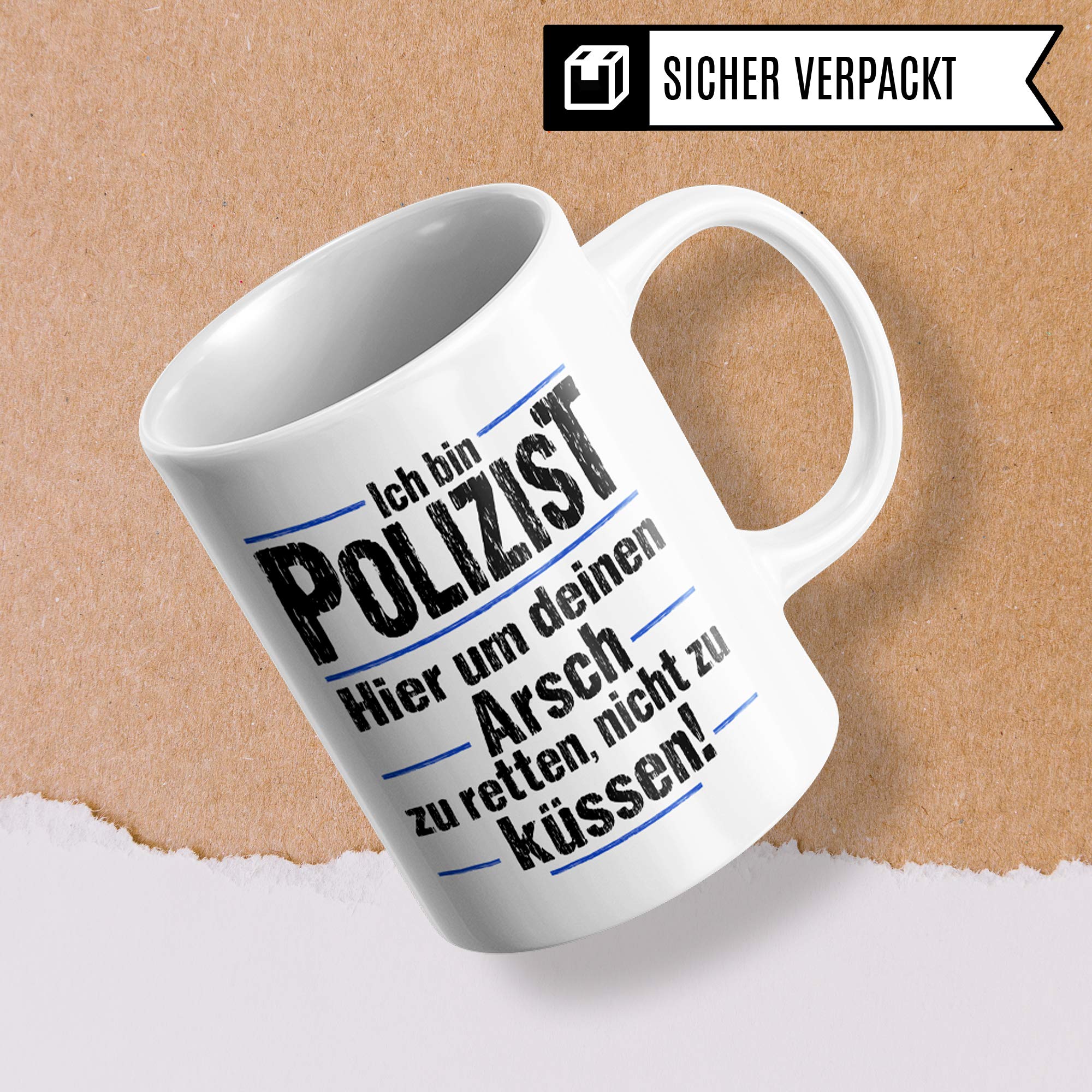 Pagma Druck Polizist Tasse, Polizei Geschenk, Becher Geschenkidee für Polizisten Kaffeetasse, Ausbildung Streifenpolizist Kripo Beamter Witz Police Kaffeebecher lustig