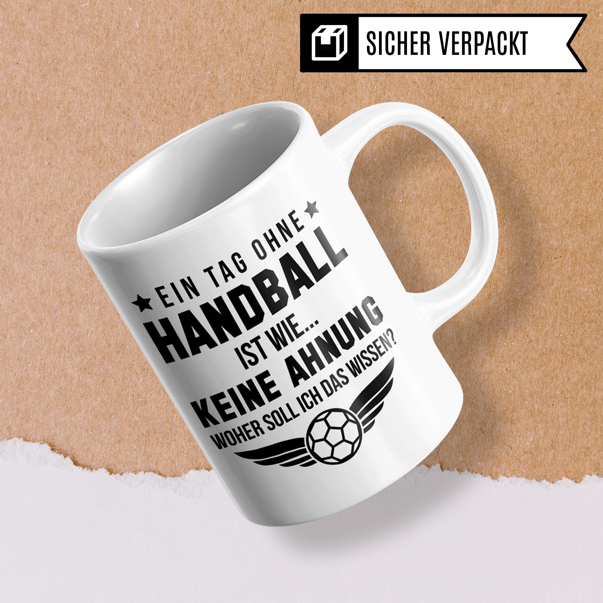 Pagma Druck Handball Tasse Geschenk, Handball Geschenkidee Spruch Becher, Handball Geschenke für Männer, Handballer Handballverein Handballmannschaft Motiv