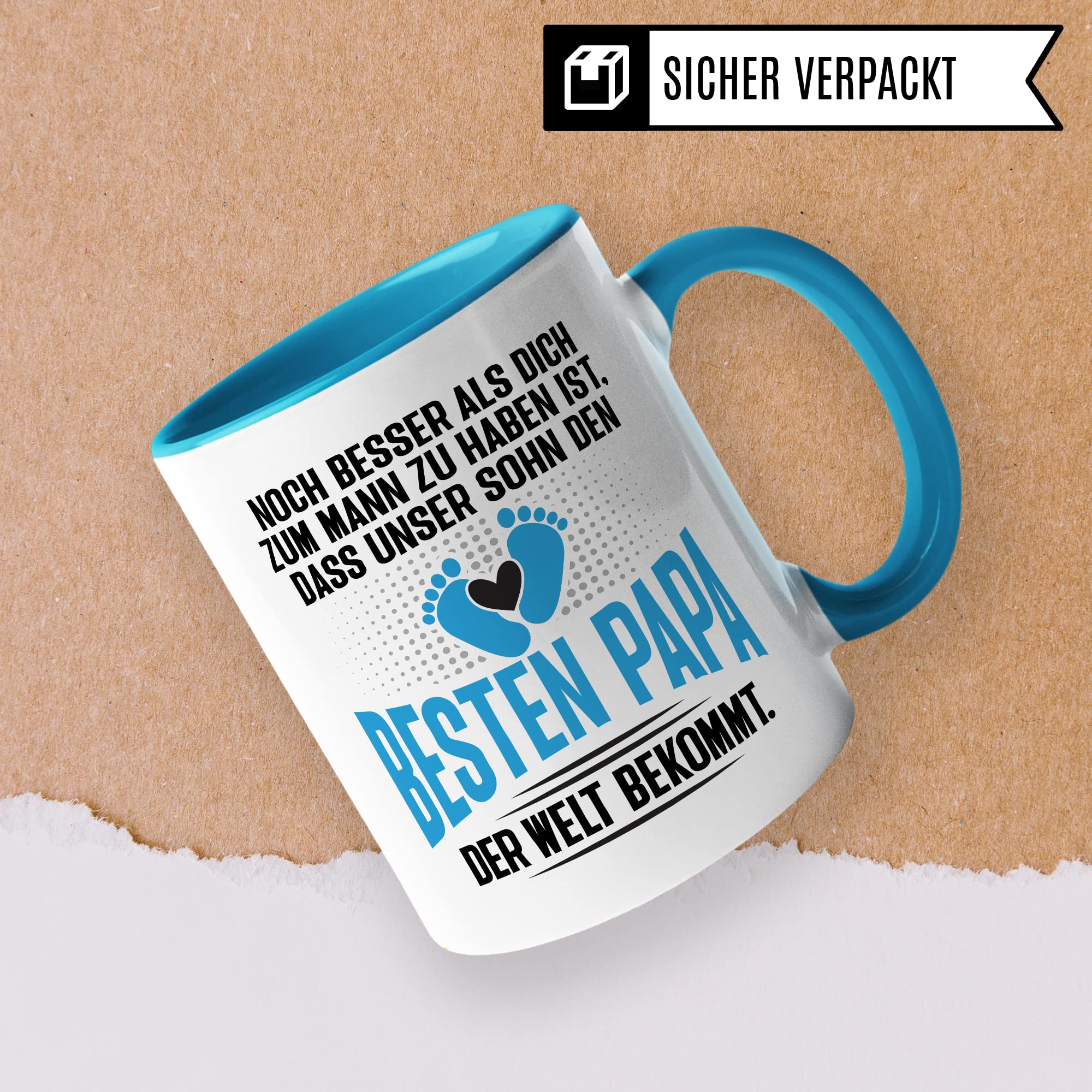 Tasse Papa Geschenk - werdender Papa Schwangerschaft - Noch besser als dich zum Mann zu haben ist, dass unser Sohn den besten Papa der Welt bekommt - Ehemann werdender Vater Kaffee-Becher