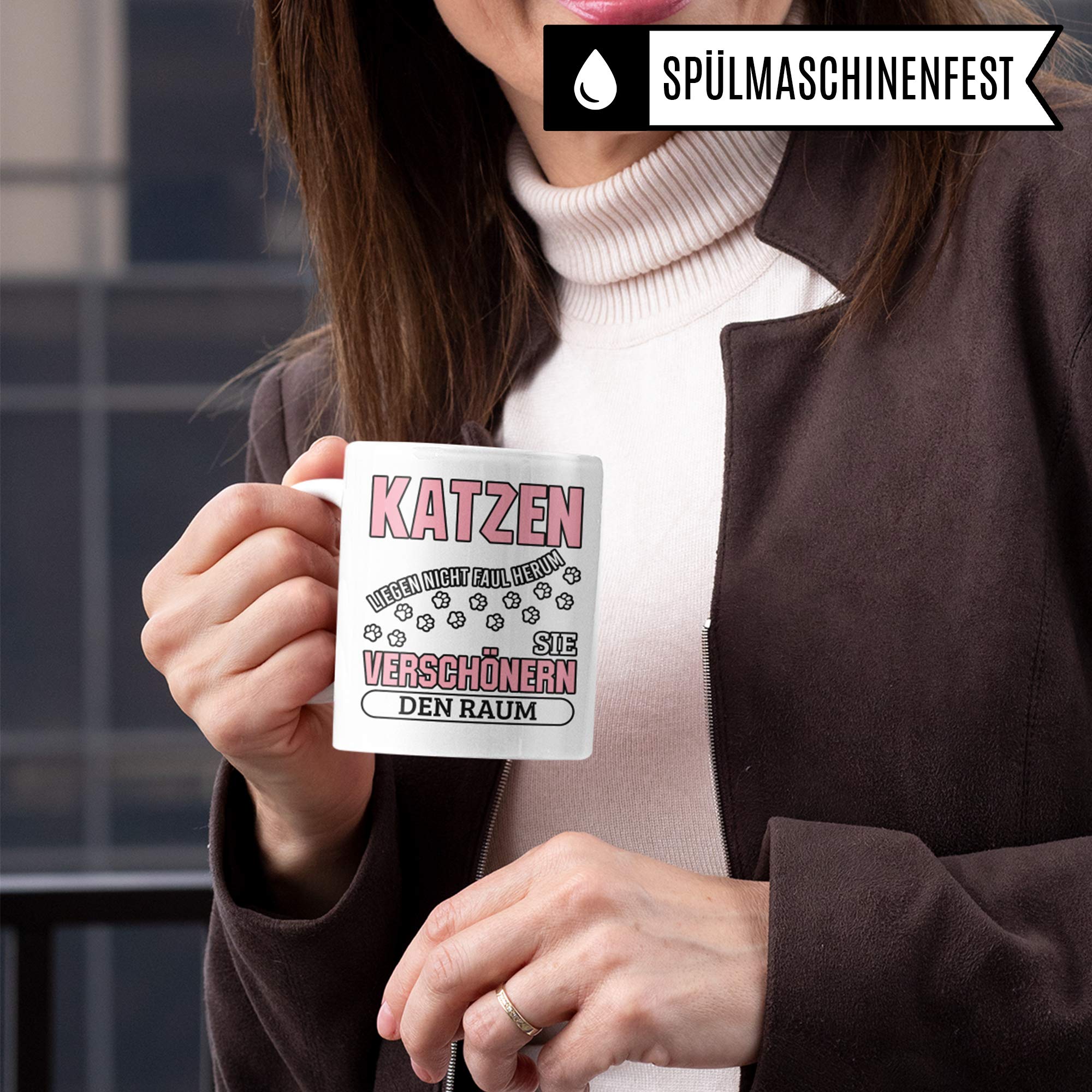 Pagma Druck Katzen Tasse Geschenk, Becher mit Katzenmotiv lustig, Geschenkidee für Katzenliebhaber, Kaffeetasse für Katzenliebhaber & Katzenmama Kaffeebecher