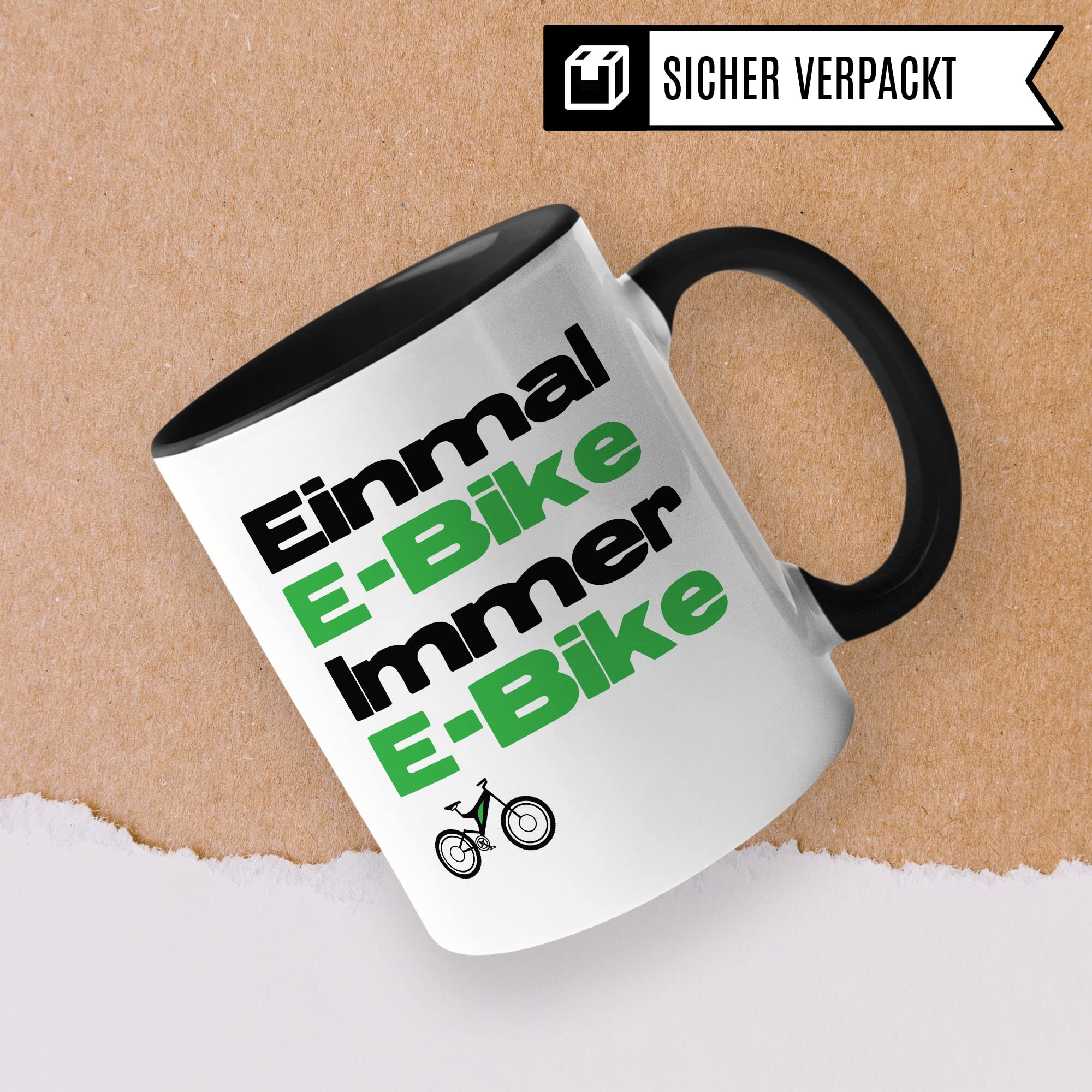 E-Bike Tasse Geschenk Fahrrad Kaffeetasse Geschenkidee für Fahrradfahrer Kaffeebecher Elektrofahrrad Becher