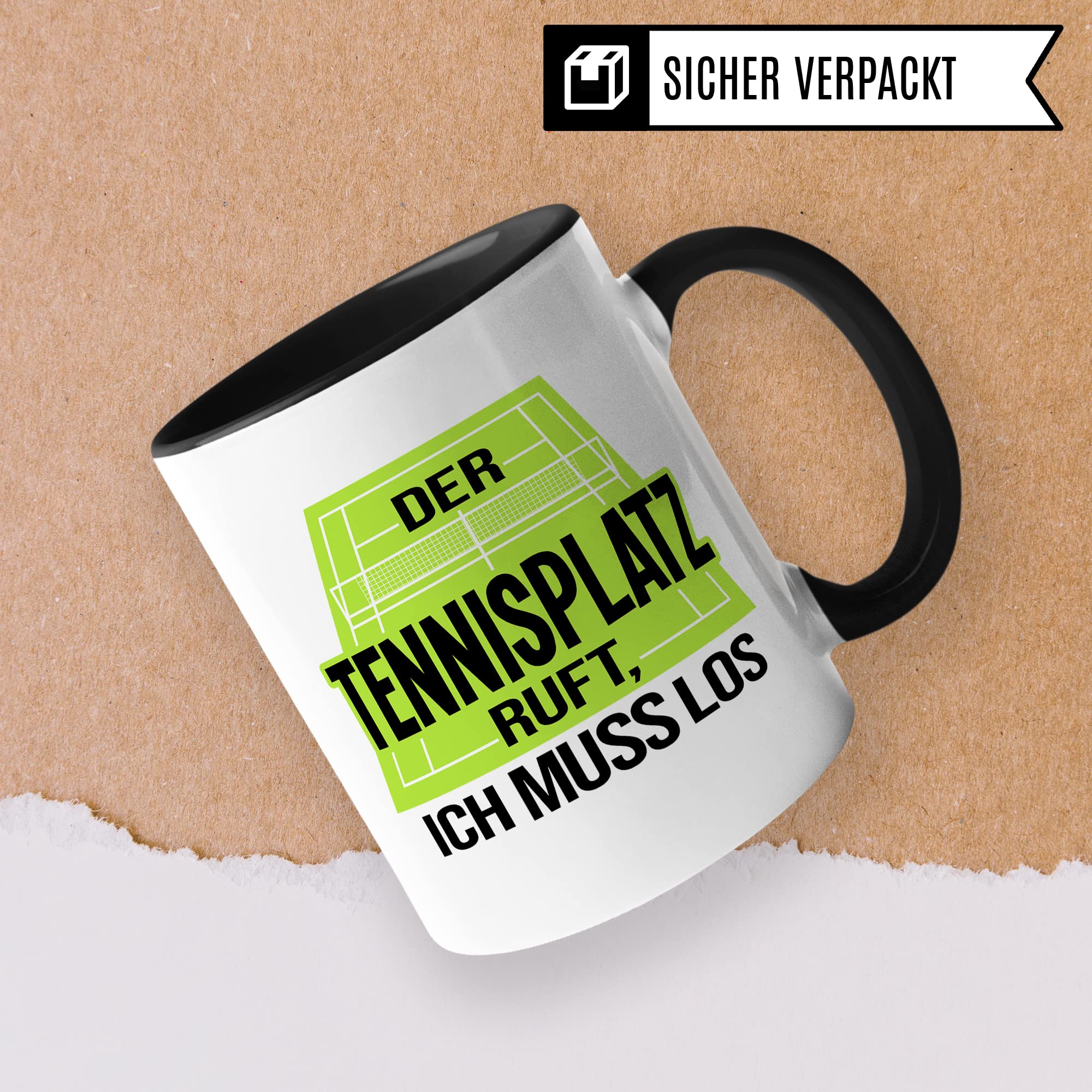 Tasse Tennis, Der Tennisplatz ruft Ich muss los, Tennis-Spruch Geschenk Tennisspieler Tennis-Spielerin Tennisprofi Tennisliebhaber, Geschenkidee Kaffeetasse Spielpartner