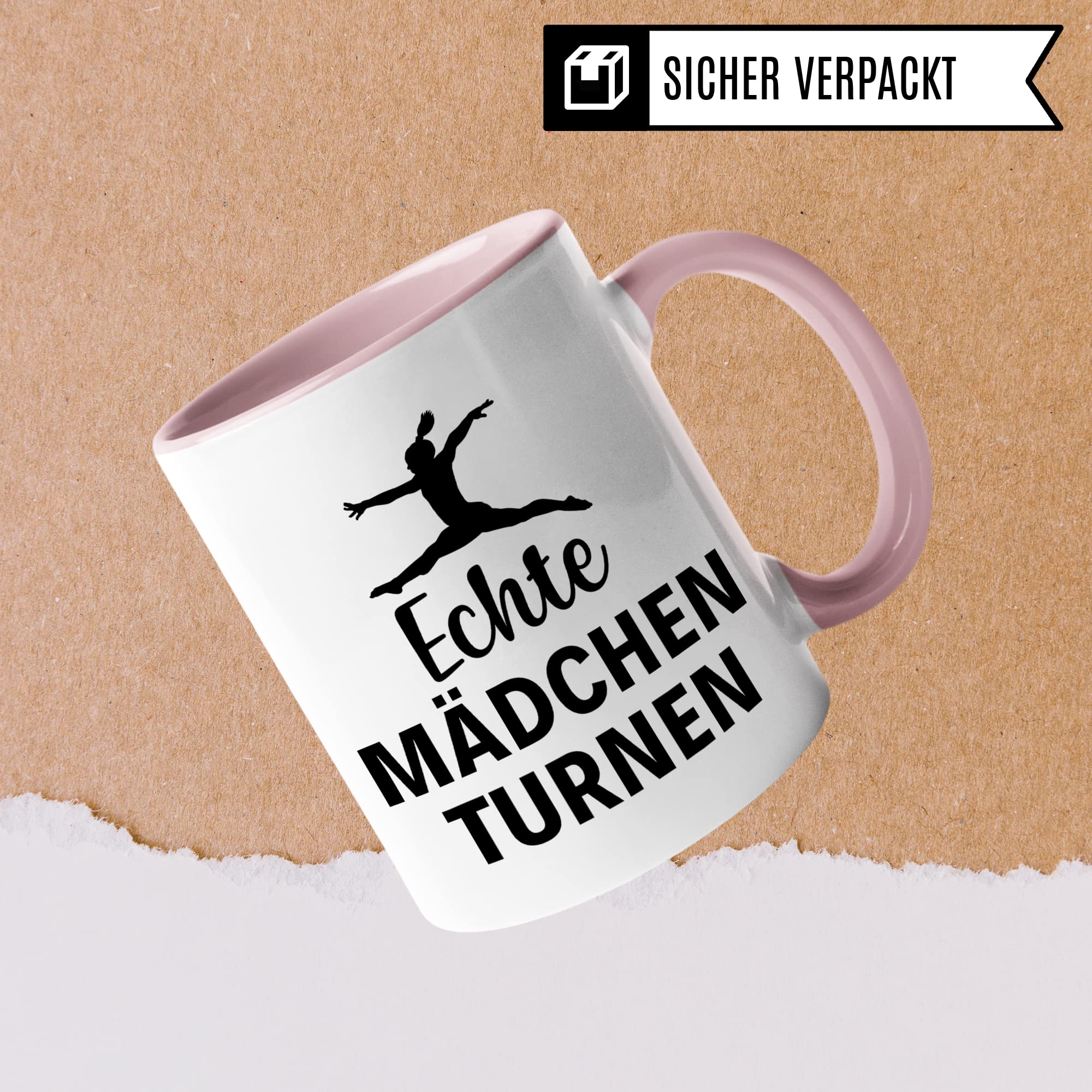 Turn Tasse, Turnerin Geschenk, Turner Kaffeebecher, Kaffeetasse Humor Witz Geschenkidee für Turnen, Mädchen Becher