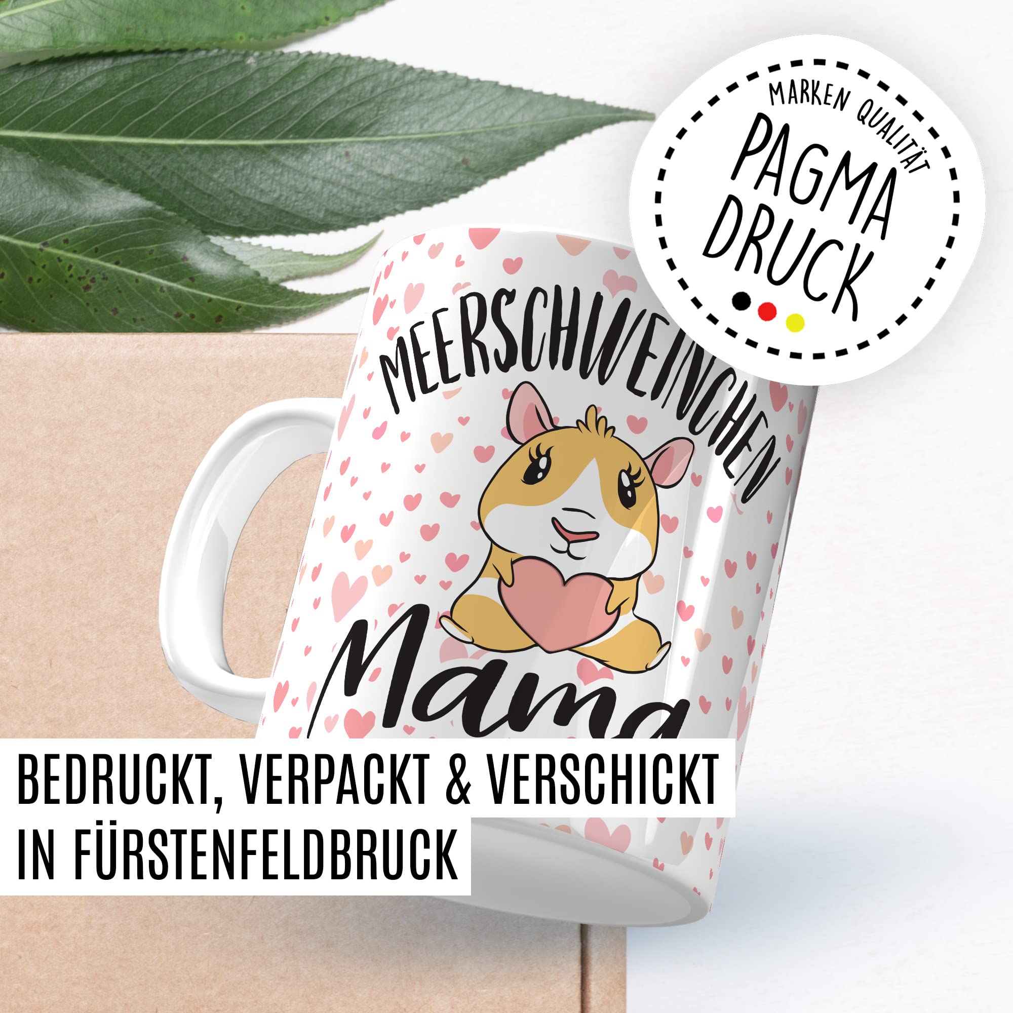 Meerschweinchen Mama Tasse mit Spruch lustige Meerschwein Kaffeetasse Geschenk Kaffee-Becher Meersau süß Geschenkidee Kollegin Humor Freundin Cartoon Aufdruck witzig Haustier