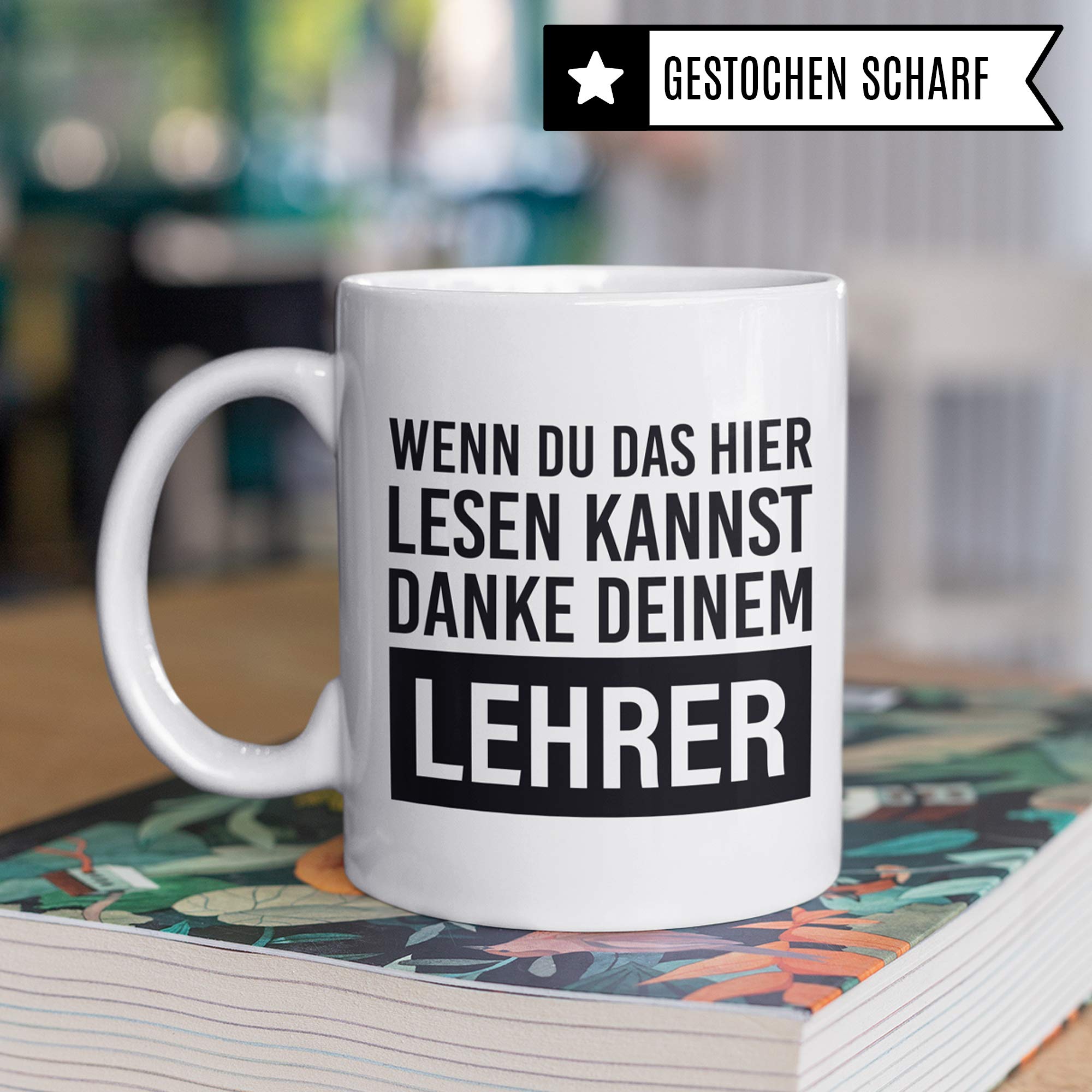 Pagma Druck Lehrer Tasse lustig, Geschenk für Lehrer, Deutsch Lehrer Tasse Geschenk, Grundschule Gymnasium Mittelschule Realschule Becher, Deutschlehrer Kaffeetasse Witz, Lehrerin Tasse