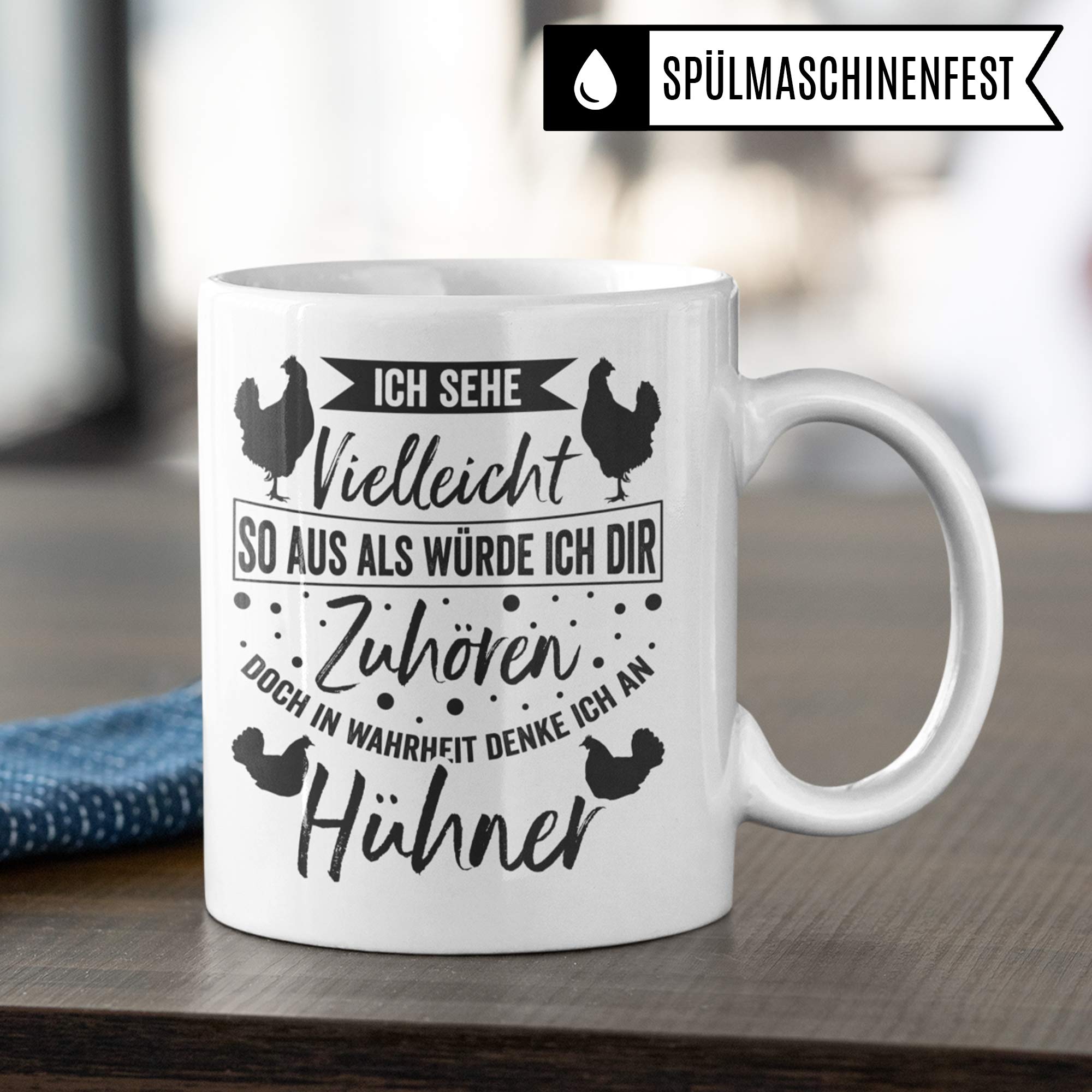 Pagma Druck Hühner Geschenk Tasse Huhn Becher Geschenkidee Kaffeetasse Hühnerhalter Spruch Hühnerstall Motiv Kaffeebecher