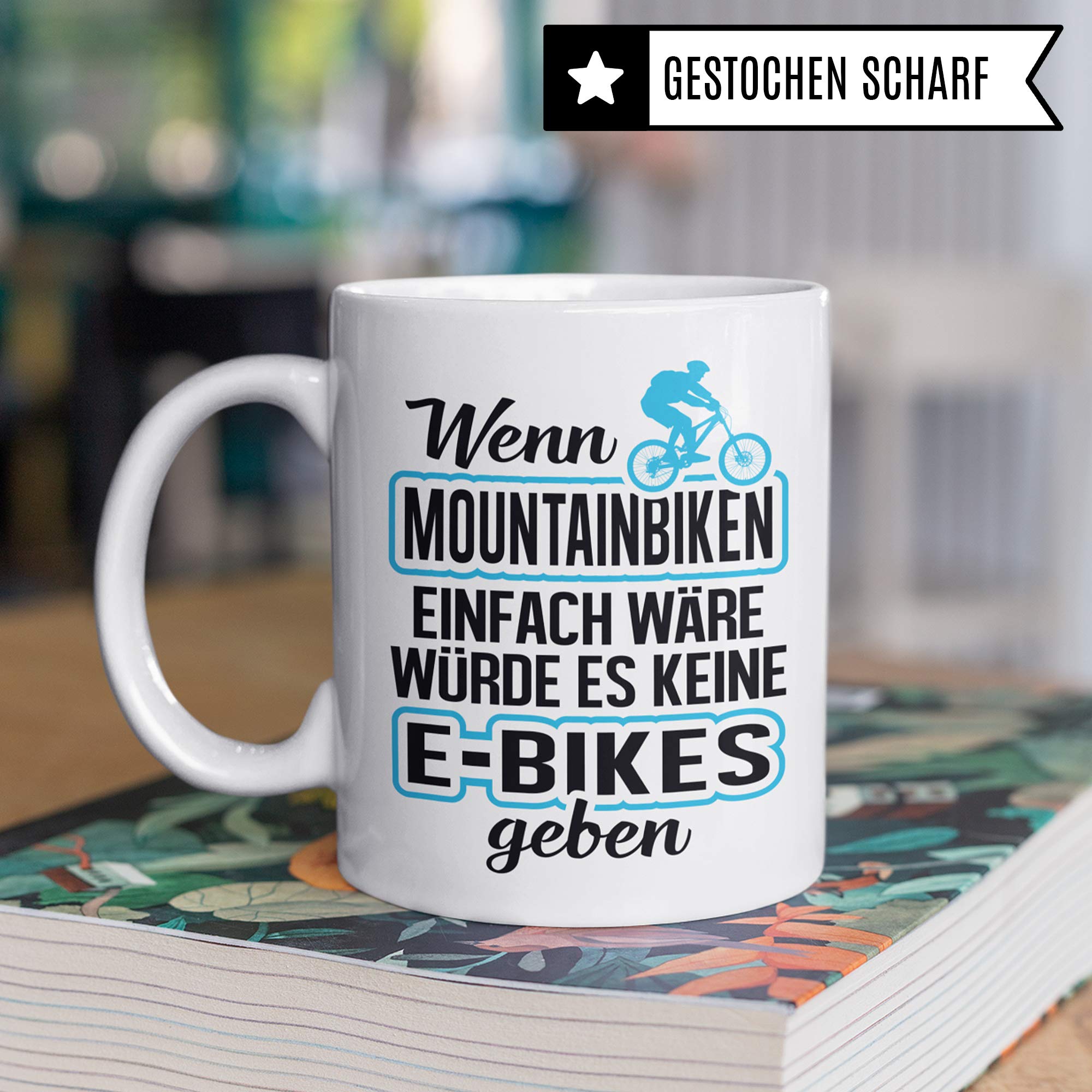 Pagma Druck Mountainbike Tasse Fahrrad lustig, Geschenk Fahrradfahrer Männer, Becher Fahrradmotiv Fahrräder, Mountainbiker Fahrrad Geschenkideen lustig Radsport Radfahren Radfahrer Kaffeetasse