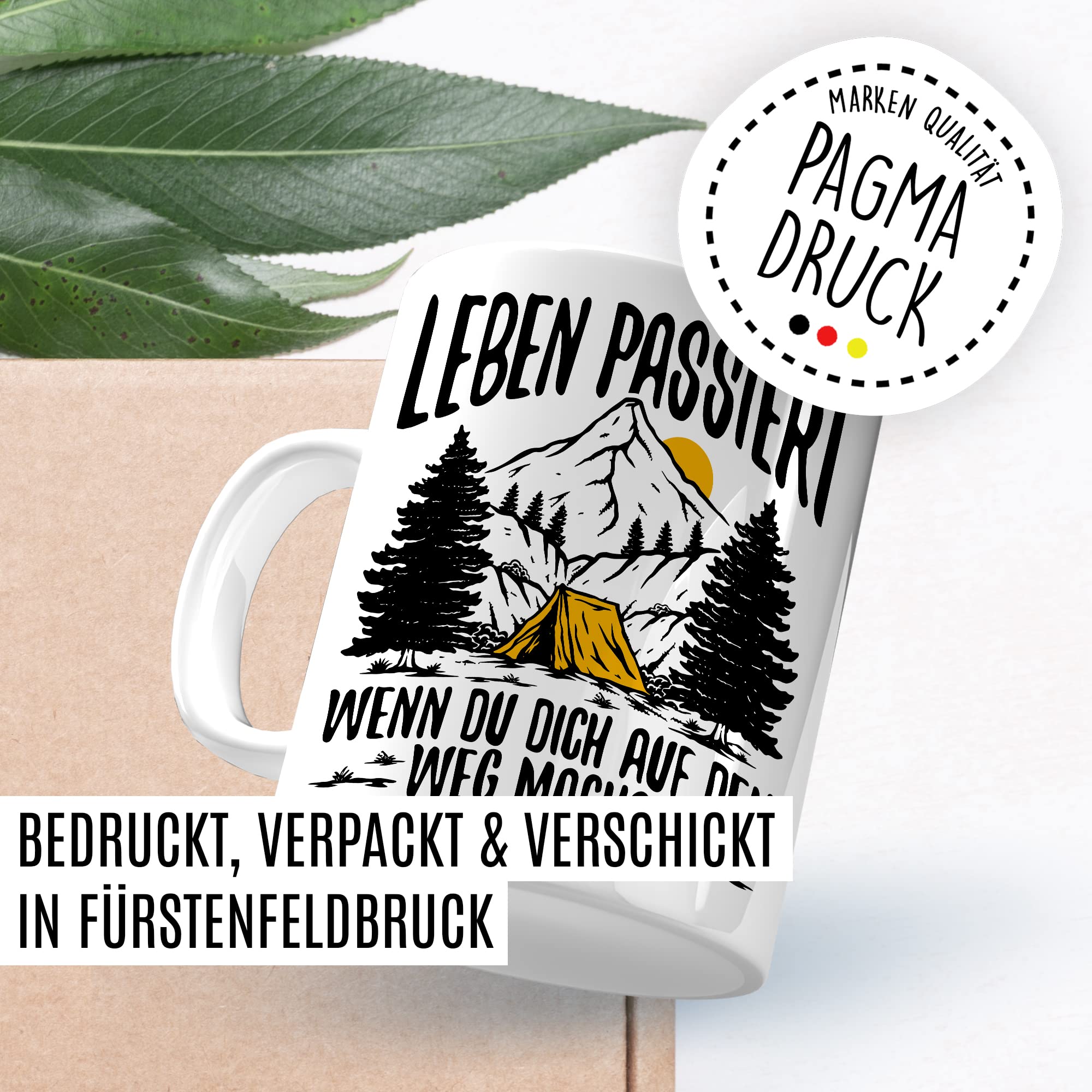 Reisen Tasse Wohnmobil Becher Roadtrip Kaffeetasse Camping Geschenk Urlaub Camper Kaffee-Becher Geschenkidee Outdoorfans Bagpacking Zelt Zelten Abenteuer Outdoor Spruch Weltreise