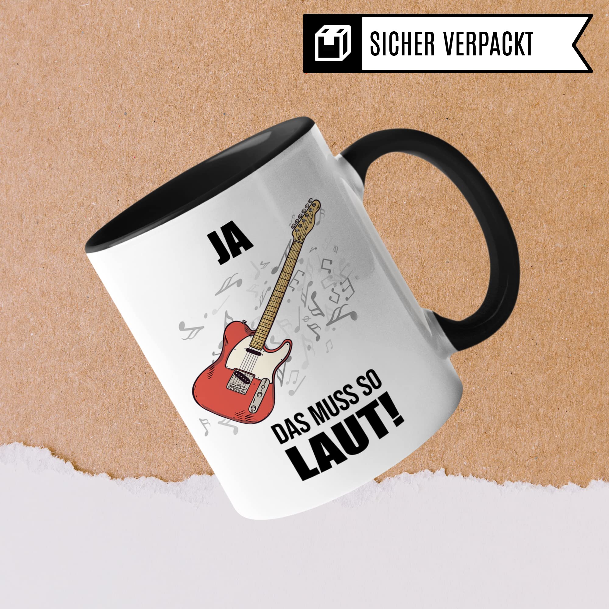 E-Gitarre Tasse, Musik Geschenk für E-Gitarrist E-Gitarristi, Kaffeetasse Musiker E Gitarrenspieler, Instrument Geschenkideen Becher Akustik Klassisch Elektrische Gitarristen Kaffeebecher