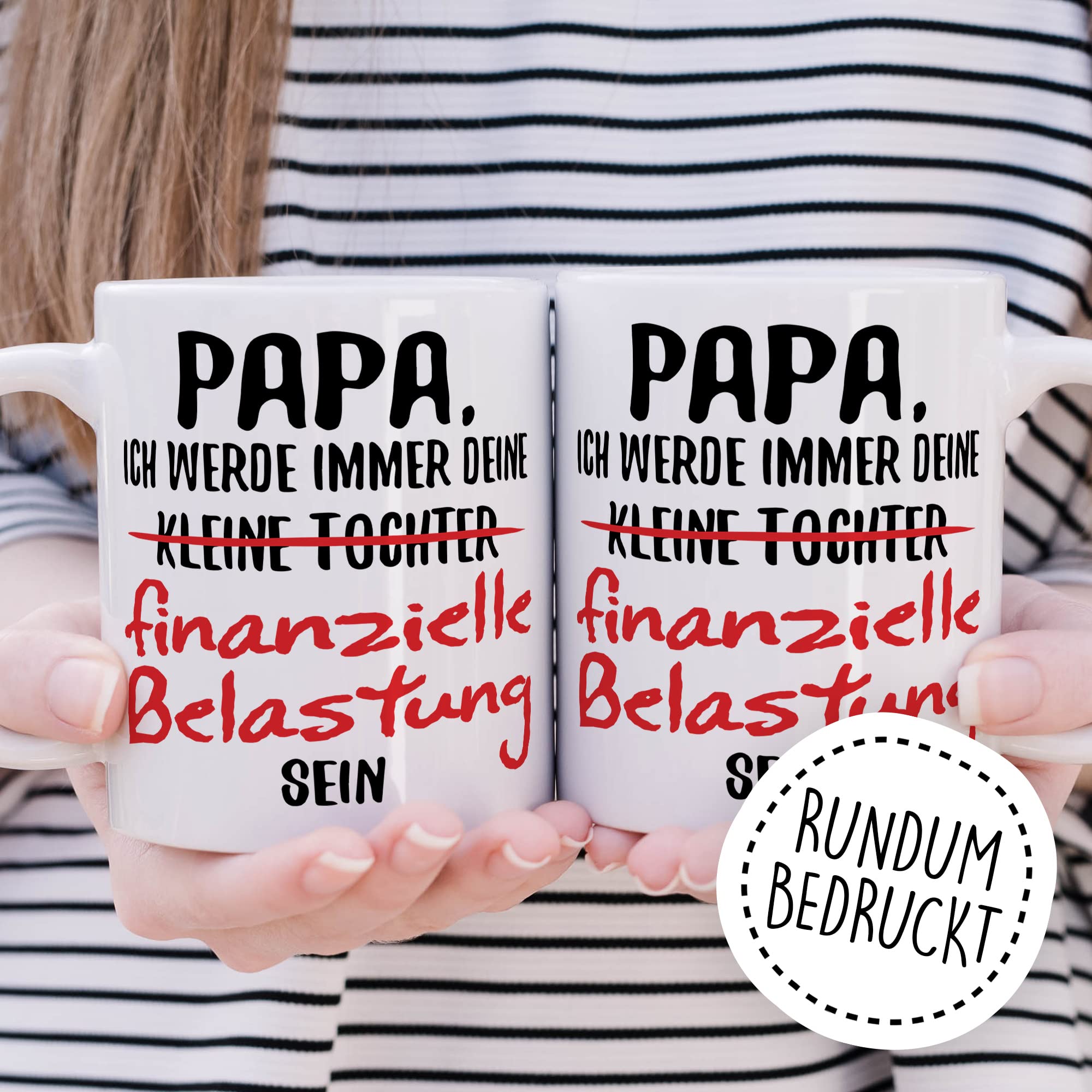 Papa Geschenkideen - Tasse mit lustigem Spruch: Kleine Tochter finanzielle Belastung - Papa Tochter Geschenk - Vatertag & Geburtstag für Papa Töchter Vatertagsgeschenk Becher