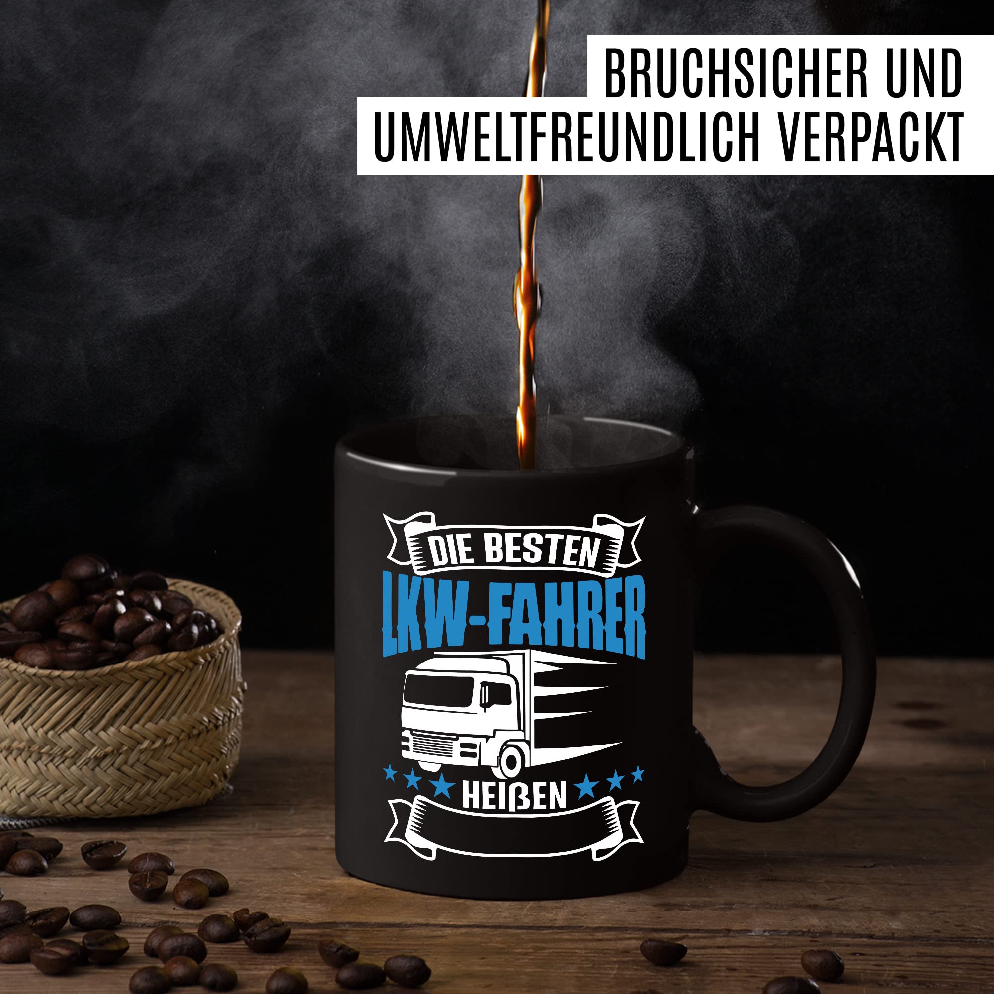 LKW Tasse personalisierbar Lkw Fahrer Kaffeetasse anpassbar Kaffee-Becher mit Wunsch Name lustig Geschenkidee persönlich Fernfahrer Geschenk Lastwagen Spediteur Custom Tasse mit Spruch