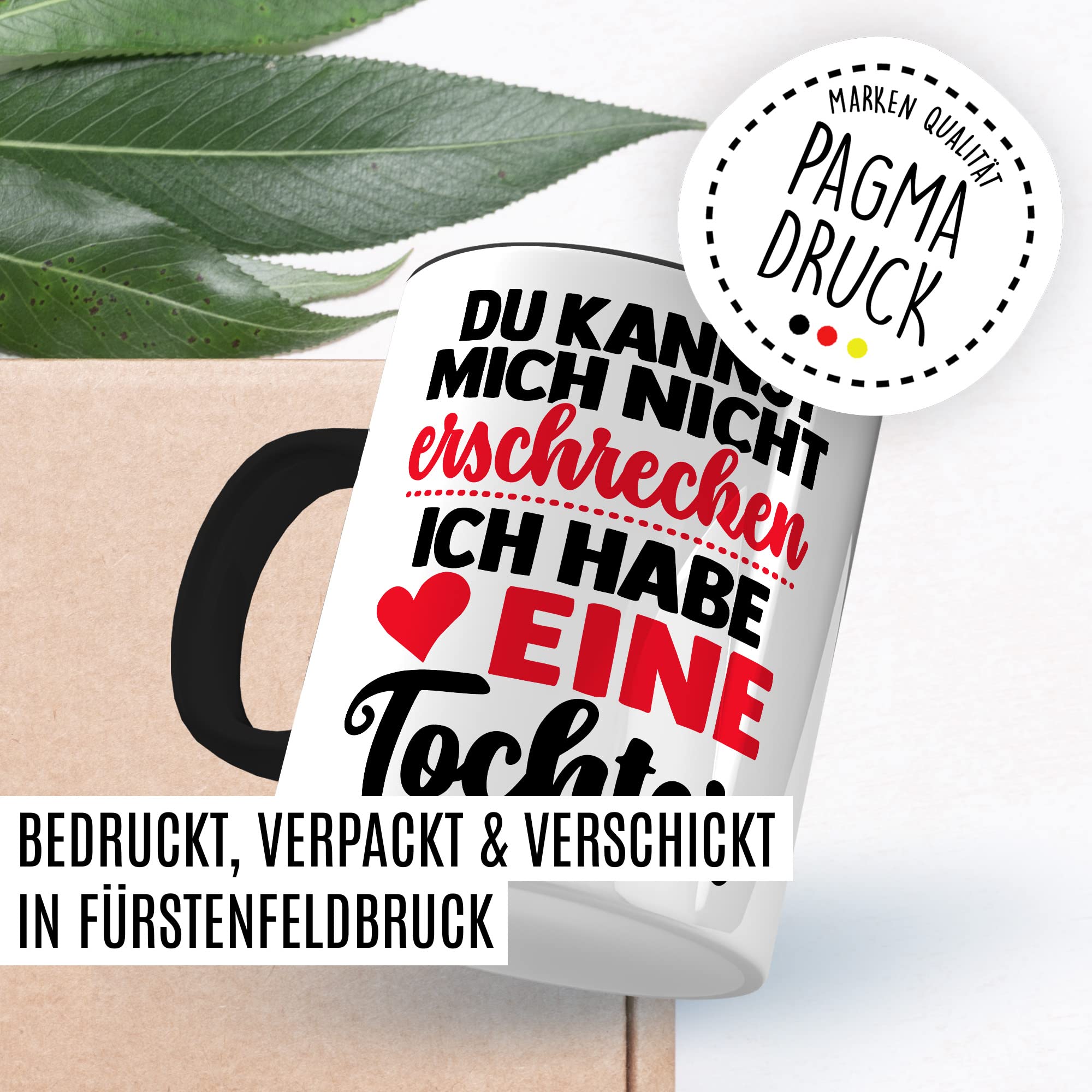 Tasse Eltern Geschenk, Du kannst mich nicht erschrecken ich habe drei Töchter Geschenkidee Mama Papa Kaffee-Becher Kaffeetasse Tasse mit Spruch lustig Teetasse