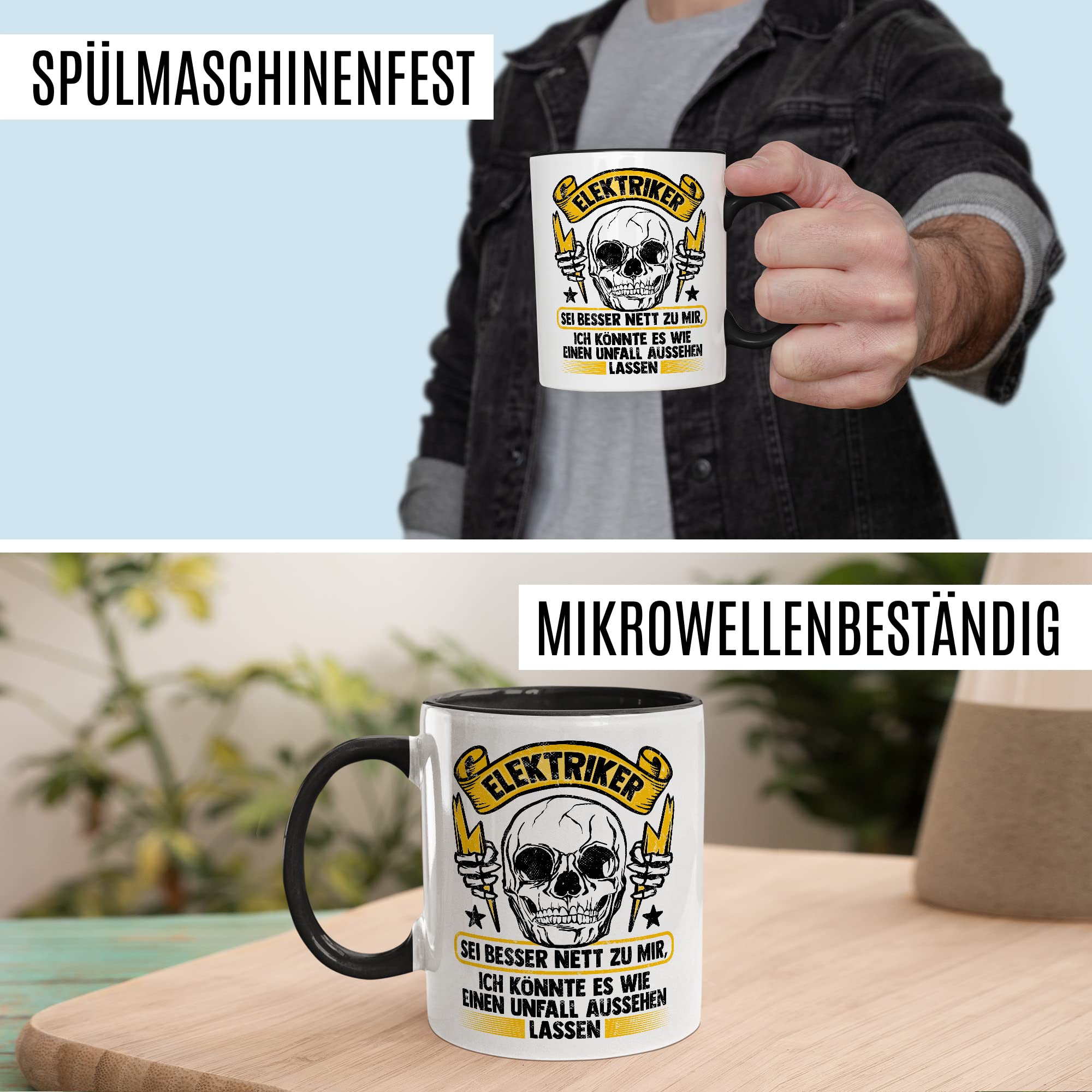 Elektriker Tasse Installateur Witz Geschenkidee Elektronik Kaffeetasse Geschenk für Elektrotechniker Kaffeebecher Drahtzieher Becher