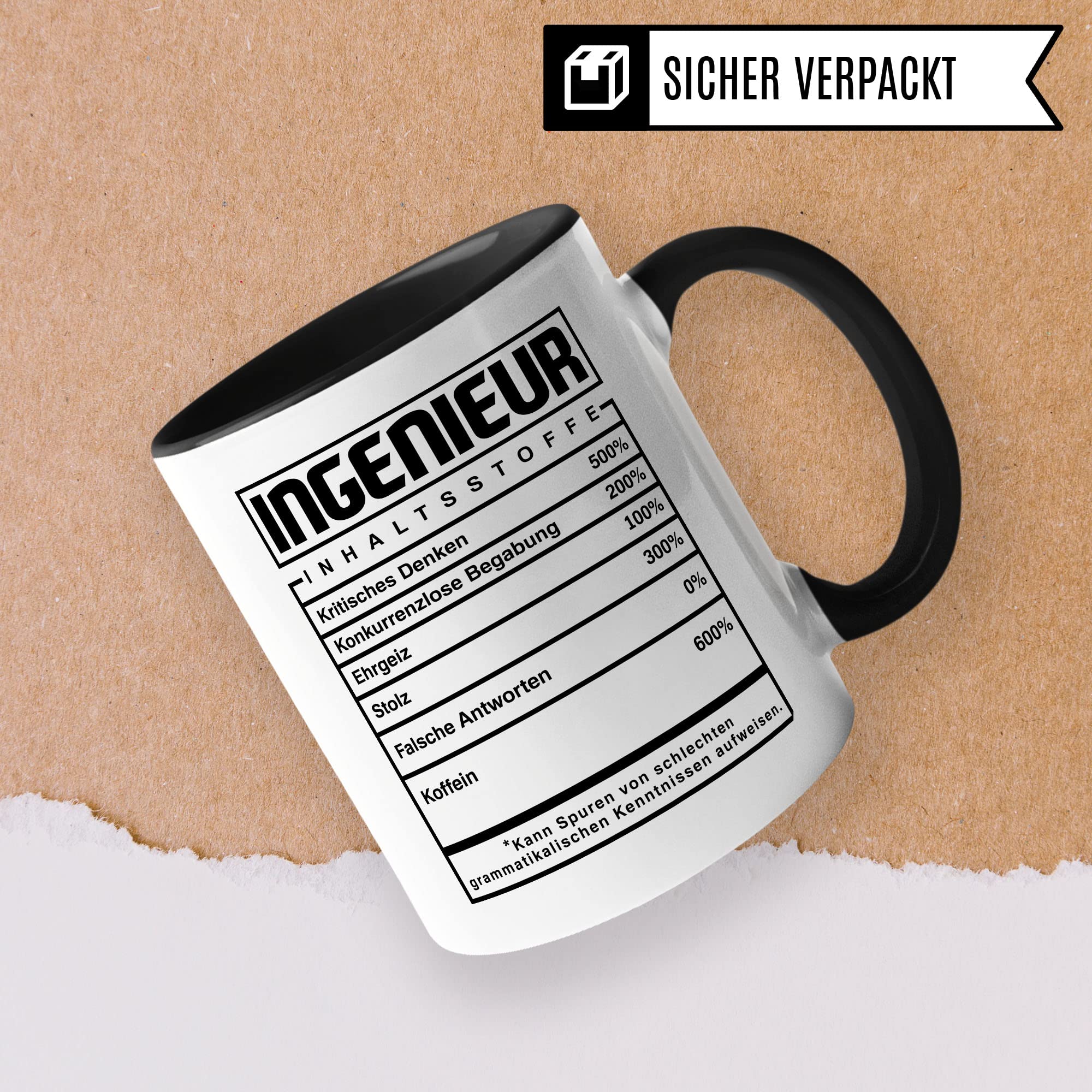 Ingenieur Tasse Geschenkidee Kaffeetasse Humor Witz Geschenk für Ingenieurberufe Kaffeebecher Kfz IngenieurBecher