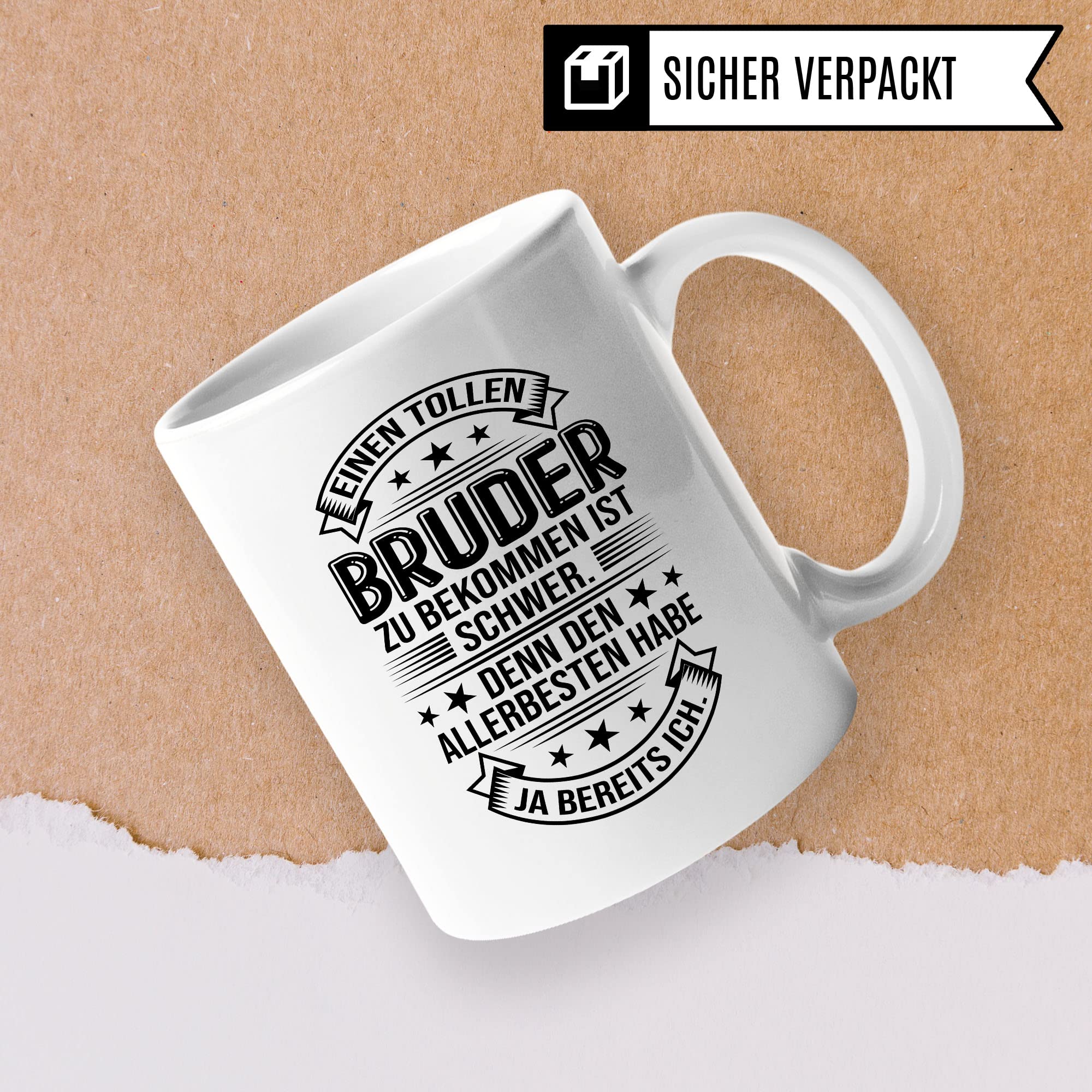 Toller Bruder Tasse Geschwister Kaffeetasse Brüder Geschenk Bruderherz Kaffee-Becher Schwester Geschenkidee Berster Bruder Motiv Geschwisterliebe